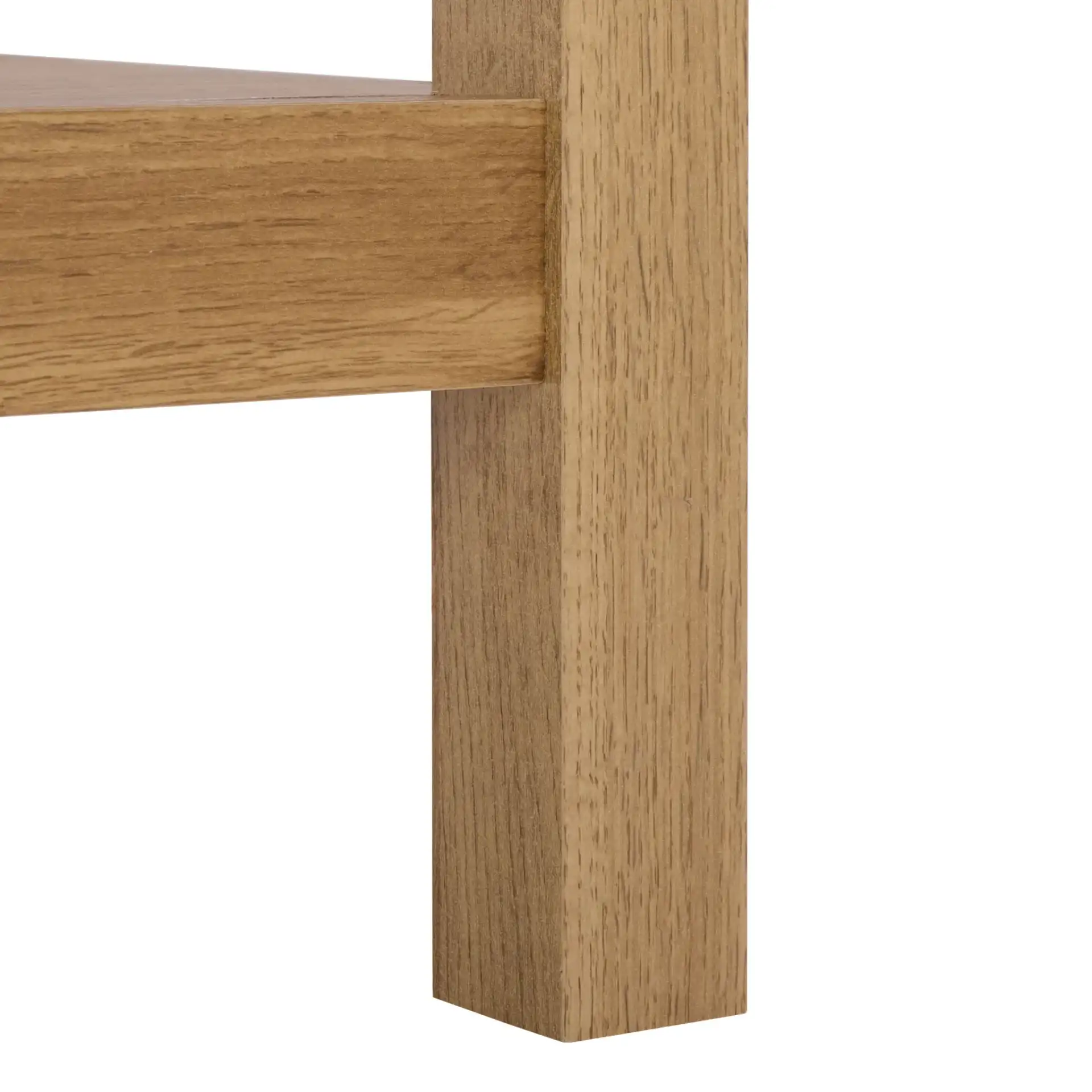 Seeley Two-Drawer Console Table in Oak, detail view