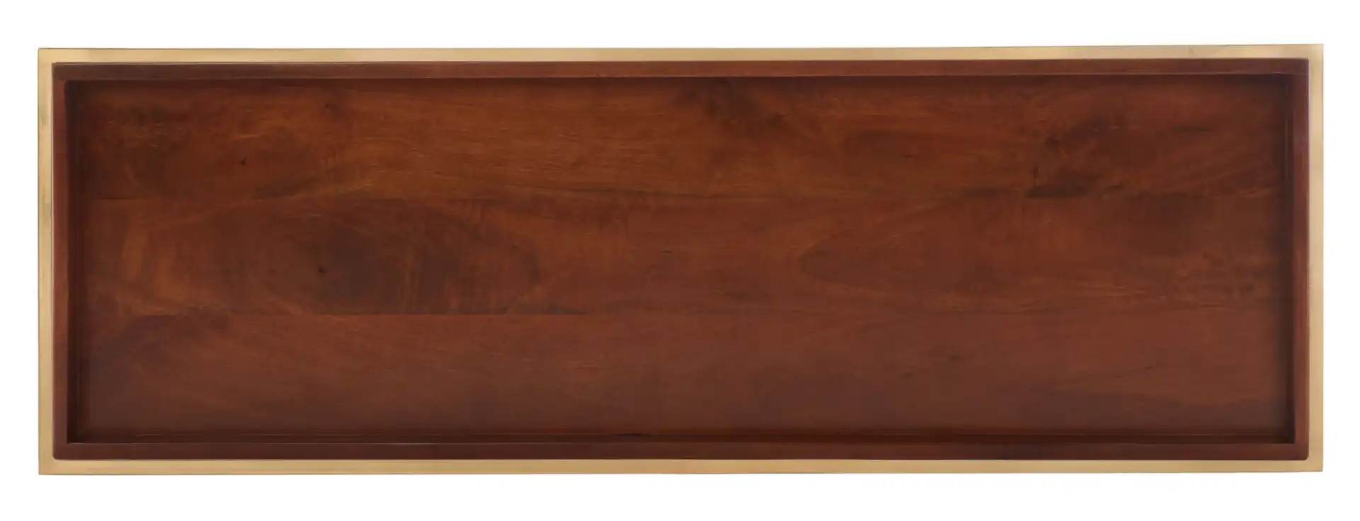 Akari Marble Console Table in Brown / White, detail view