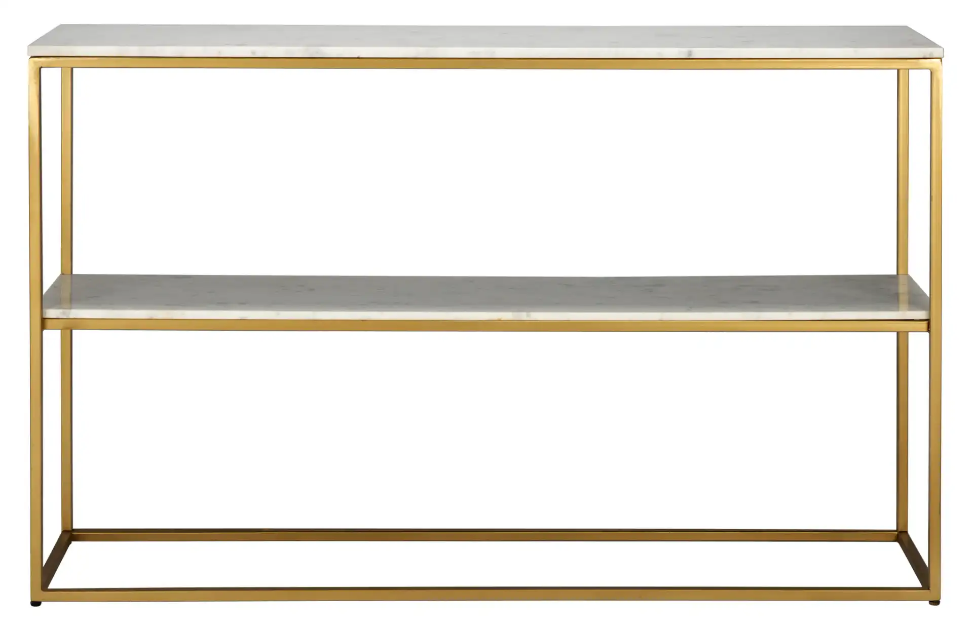 Kenna Marble Console Table in White Marble / Gold