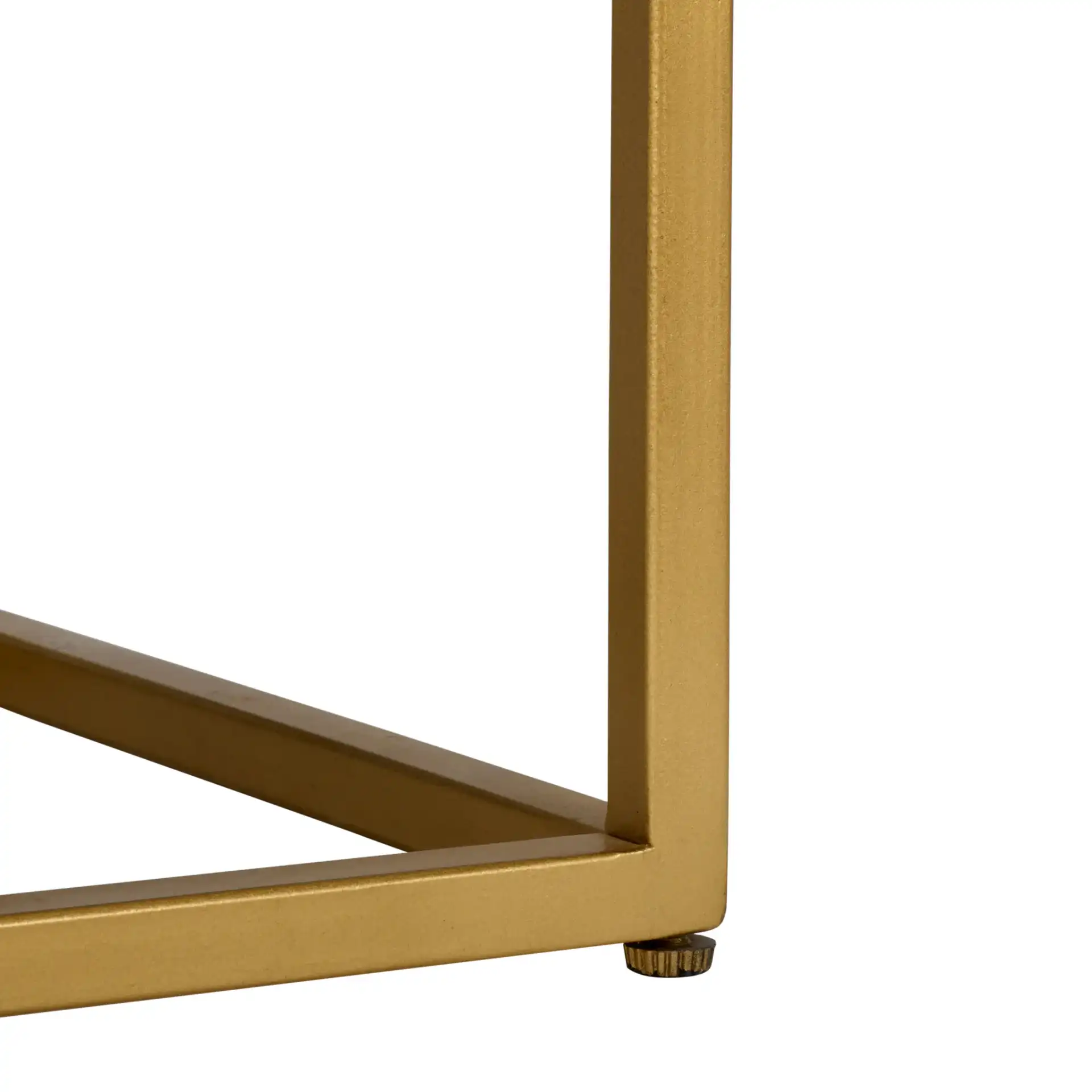 Kenna Marble Console Table in White Marble / Gold, detail view