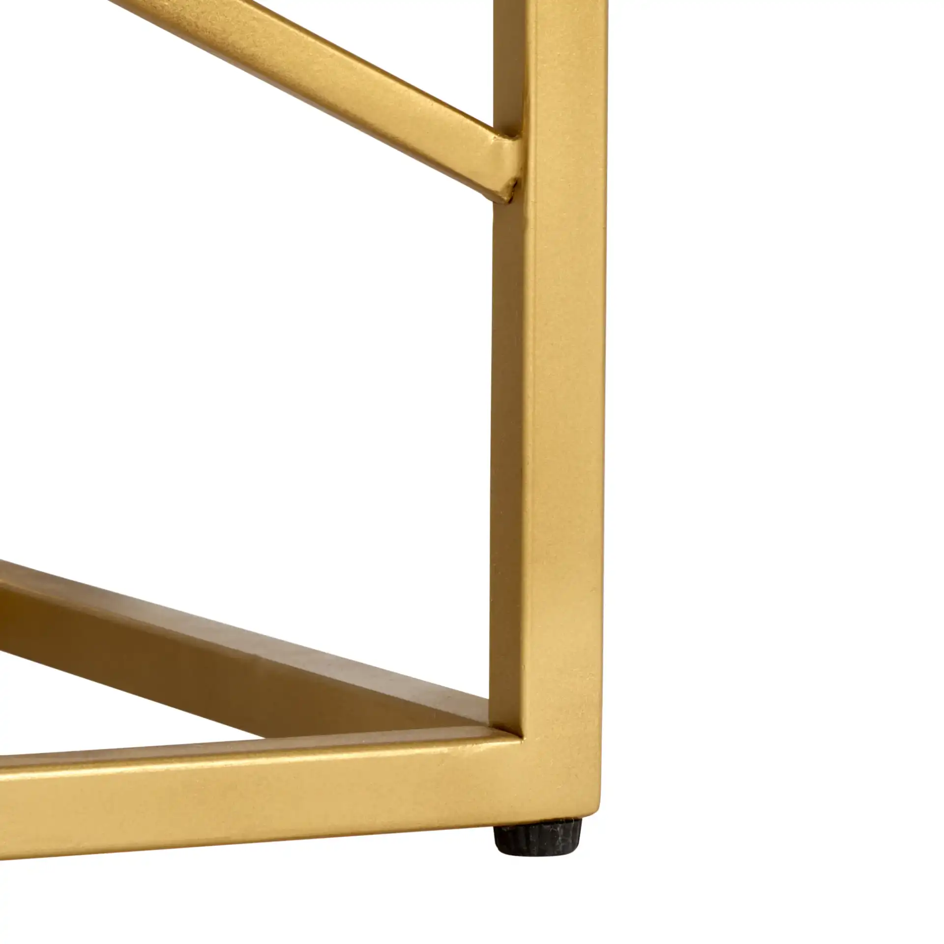 Lumen Marble Console Table in White Marble / Gold, detail view