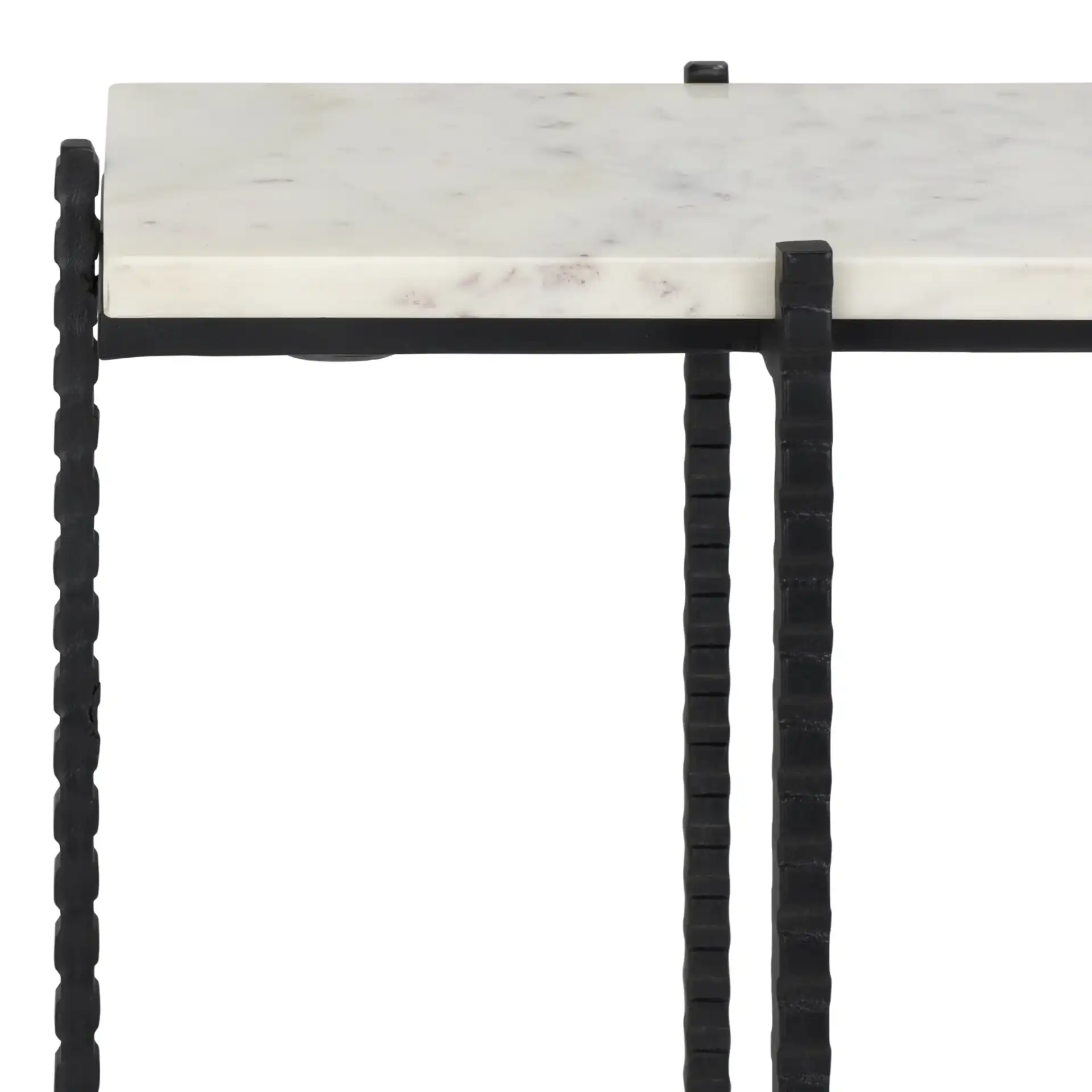 Cale Marble Console Table in White Marble / Black in a styled room