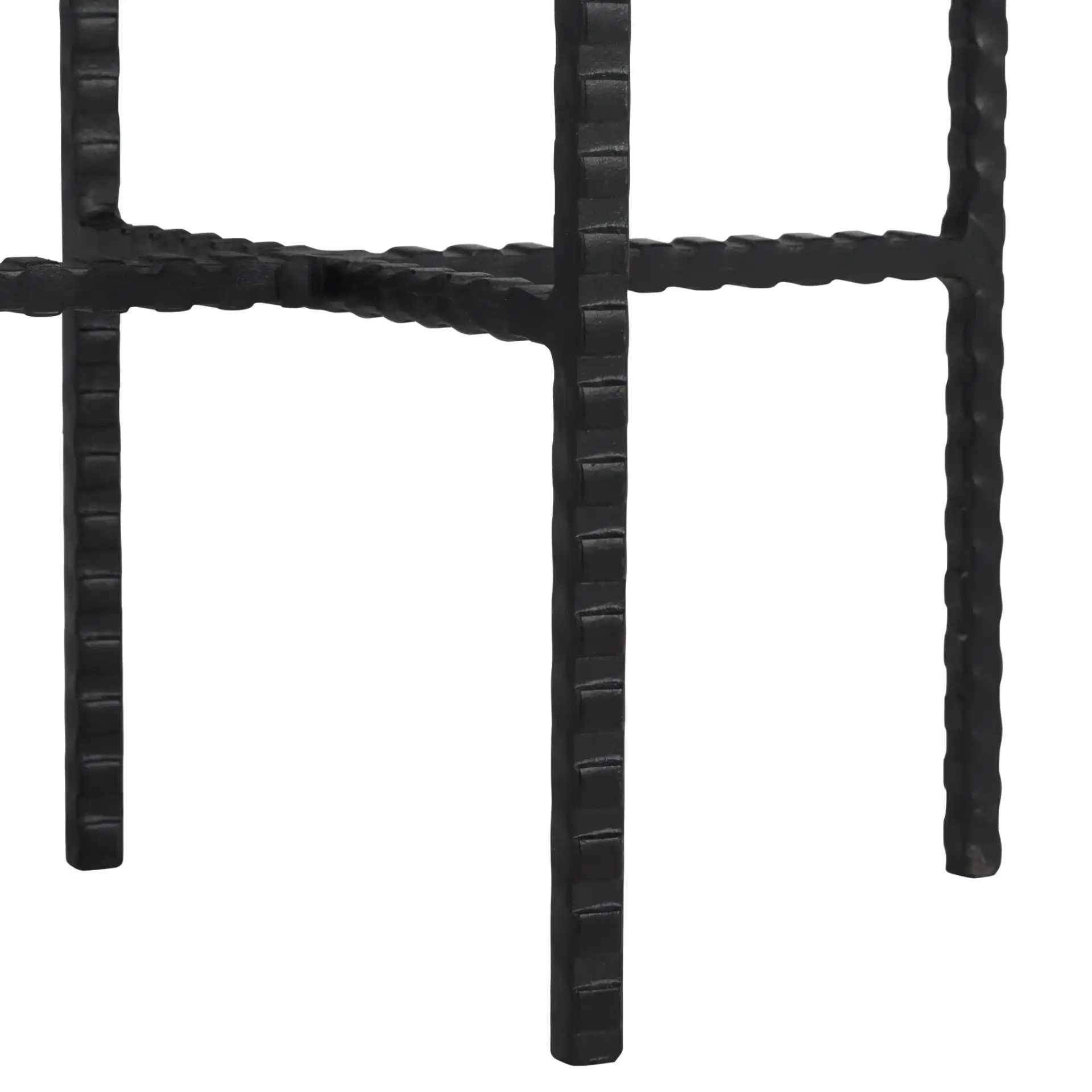 Cale Marble Console Table in White Marble / Black, detail view