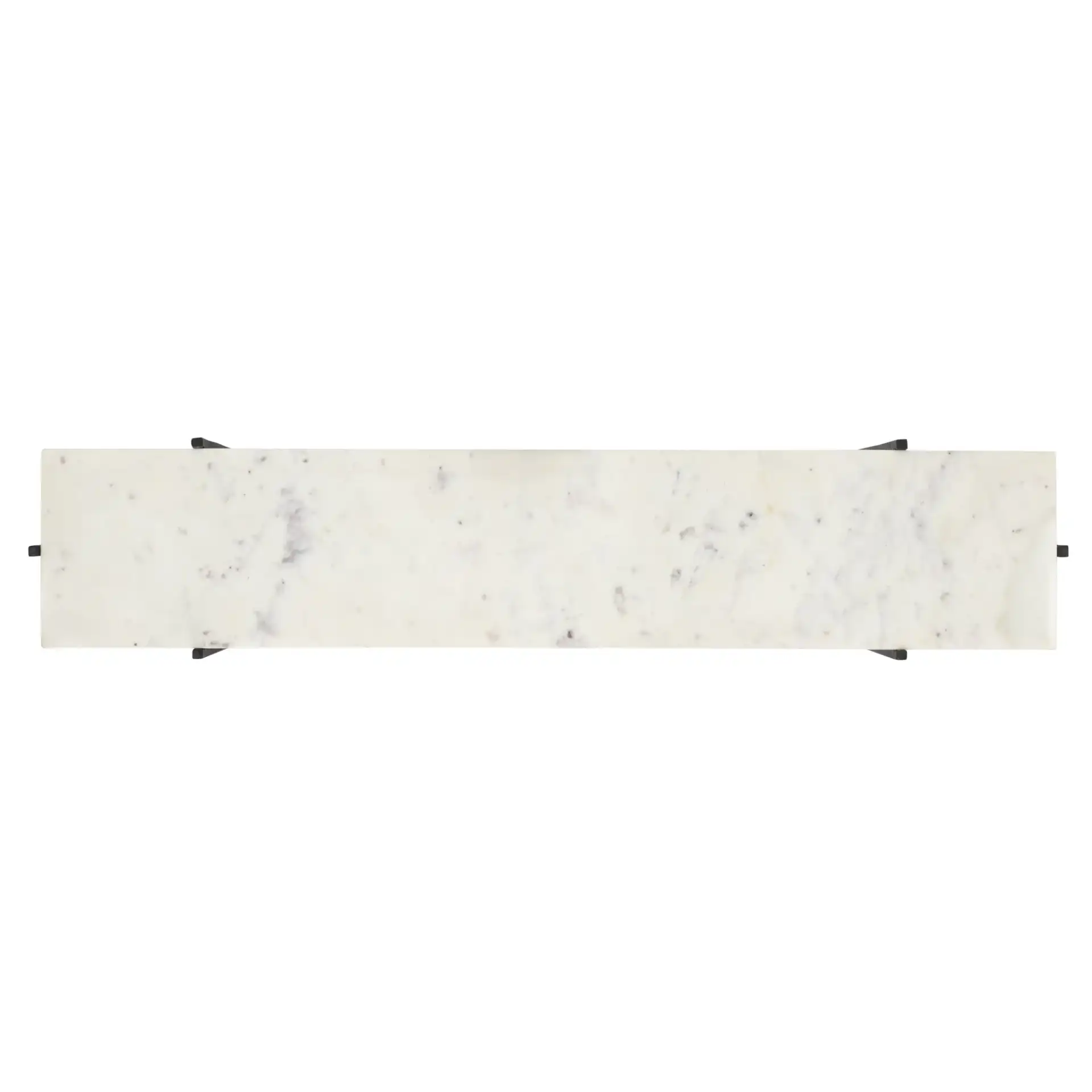 Cale Marble Console Table in White Marble / Black, detail view