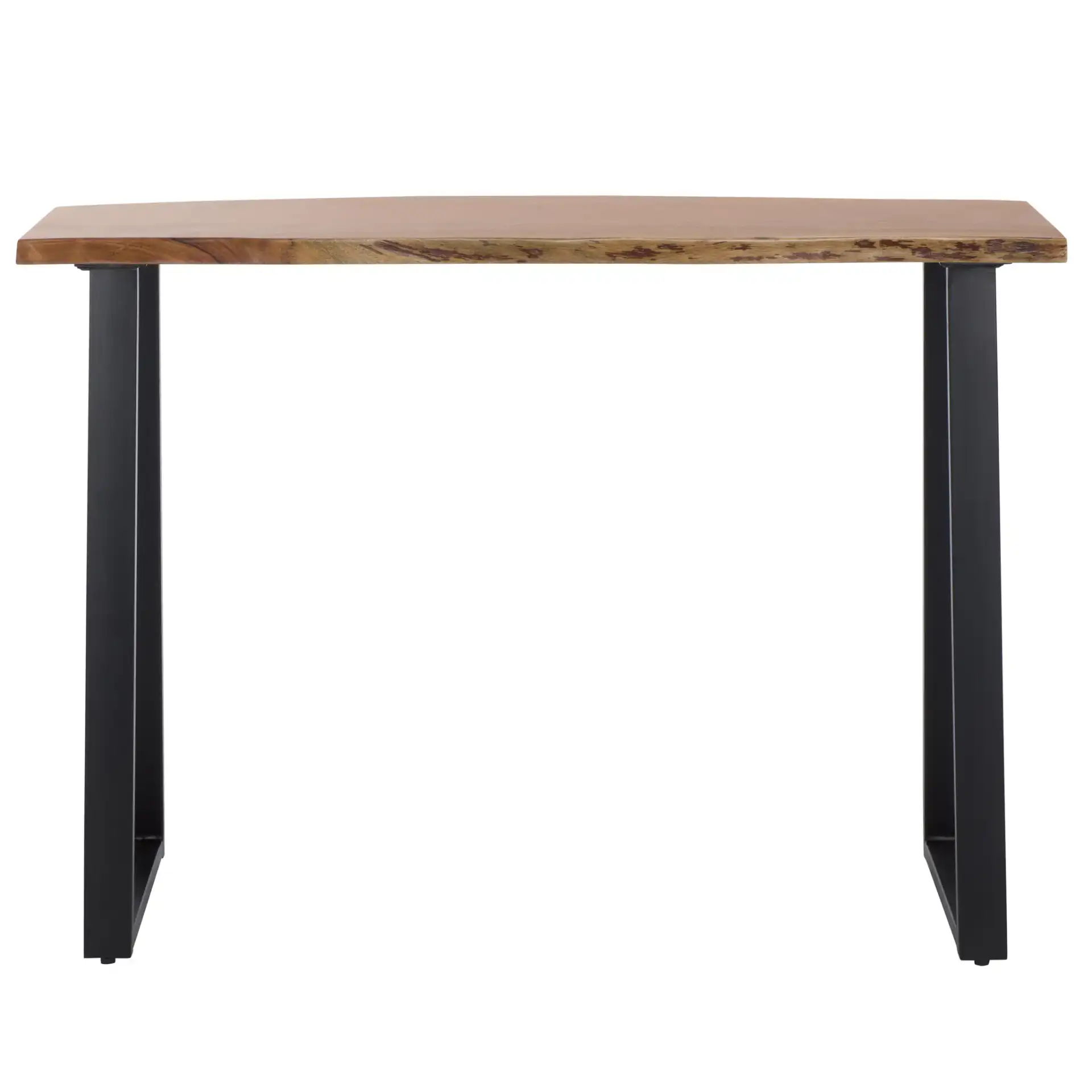 Adella Wood Console Table in Natural / Black, detail view