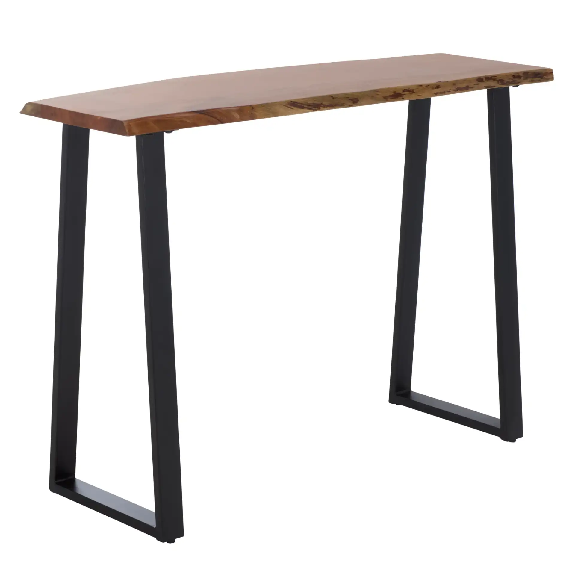Adella Wood Console Table in Natural / Black, detail view
