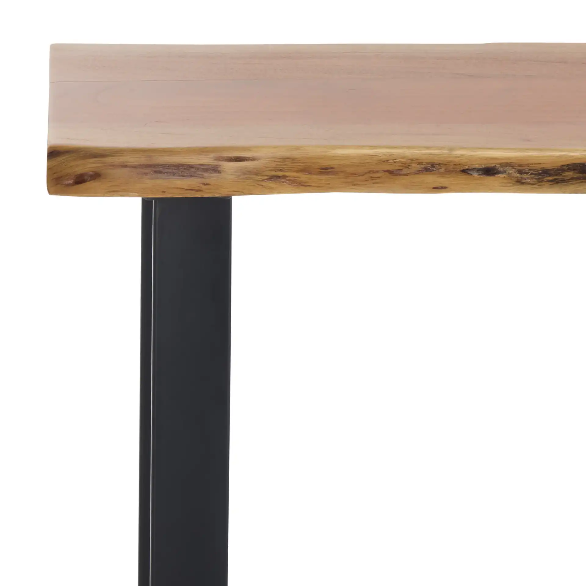 Adella Wood Console Table in Natural / Black in a styled room