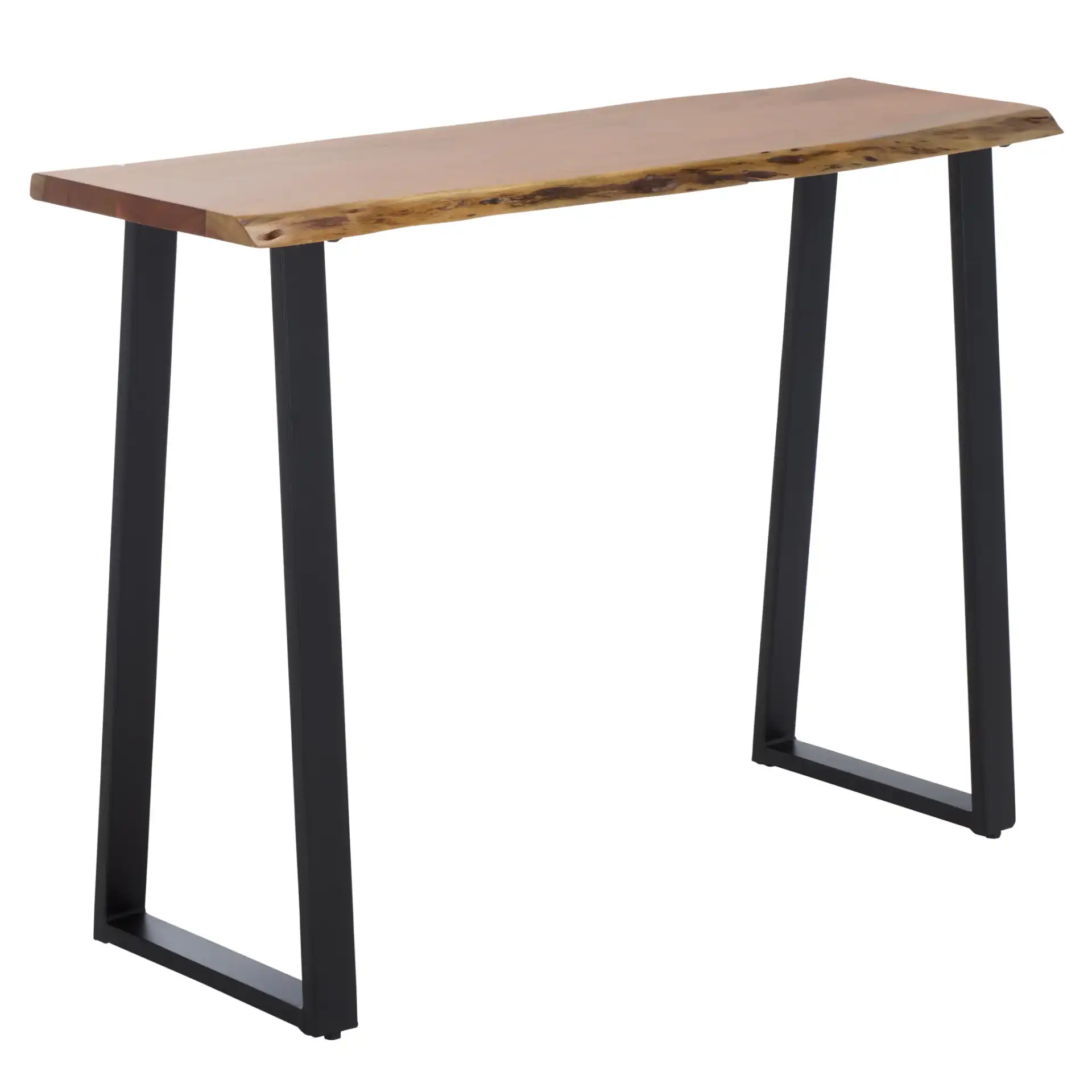 Adella Wood Console Table in Natural / Black, detail view