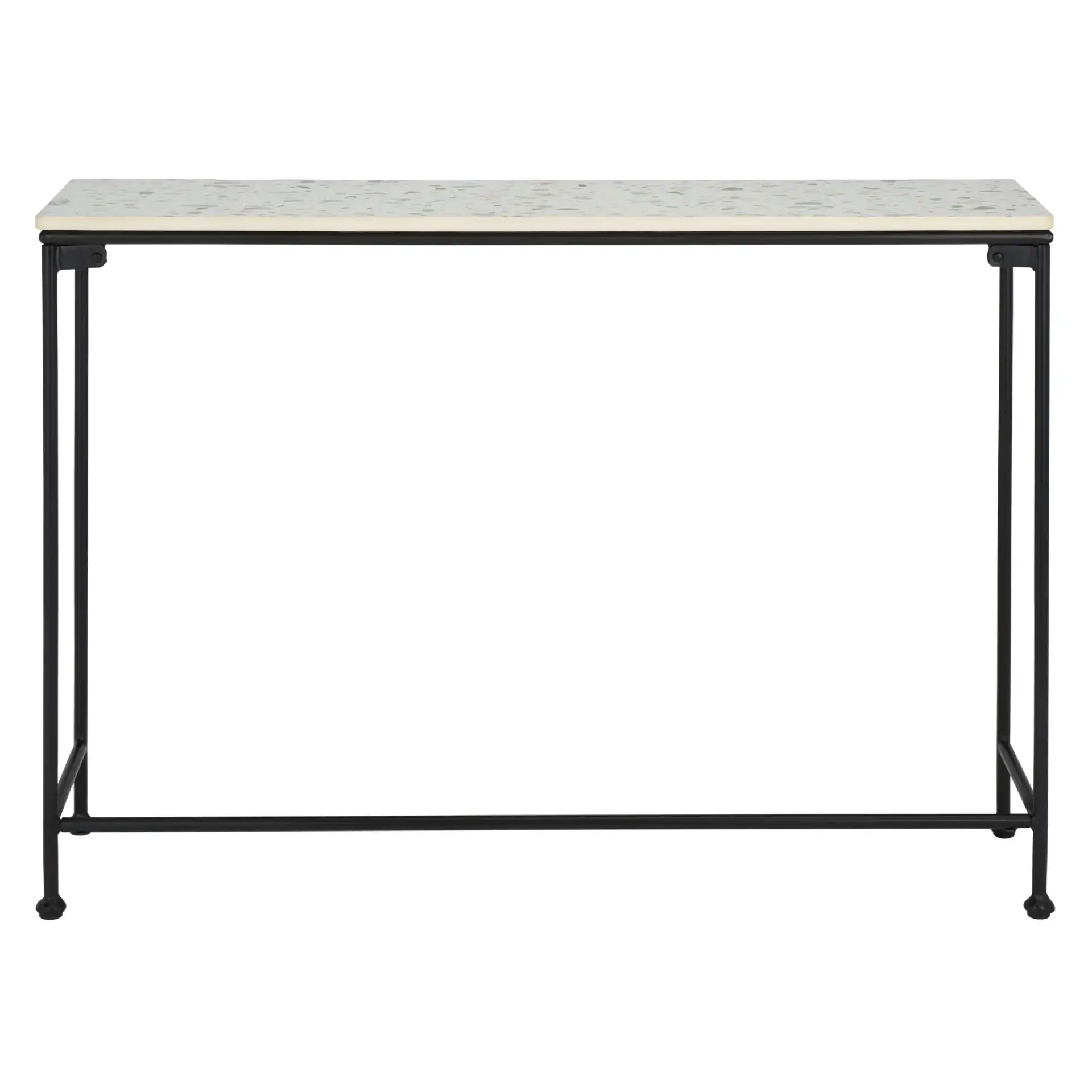 Amelina Ceramic Console Table in Gray / Black, detail view