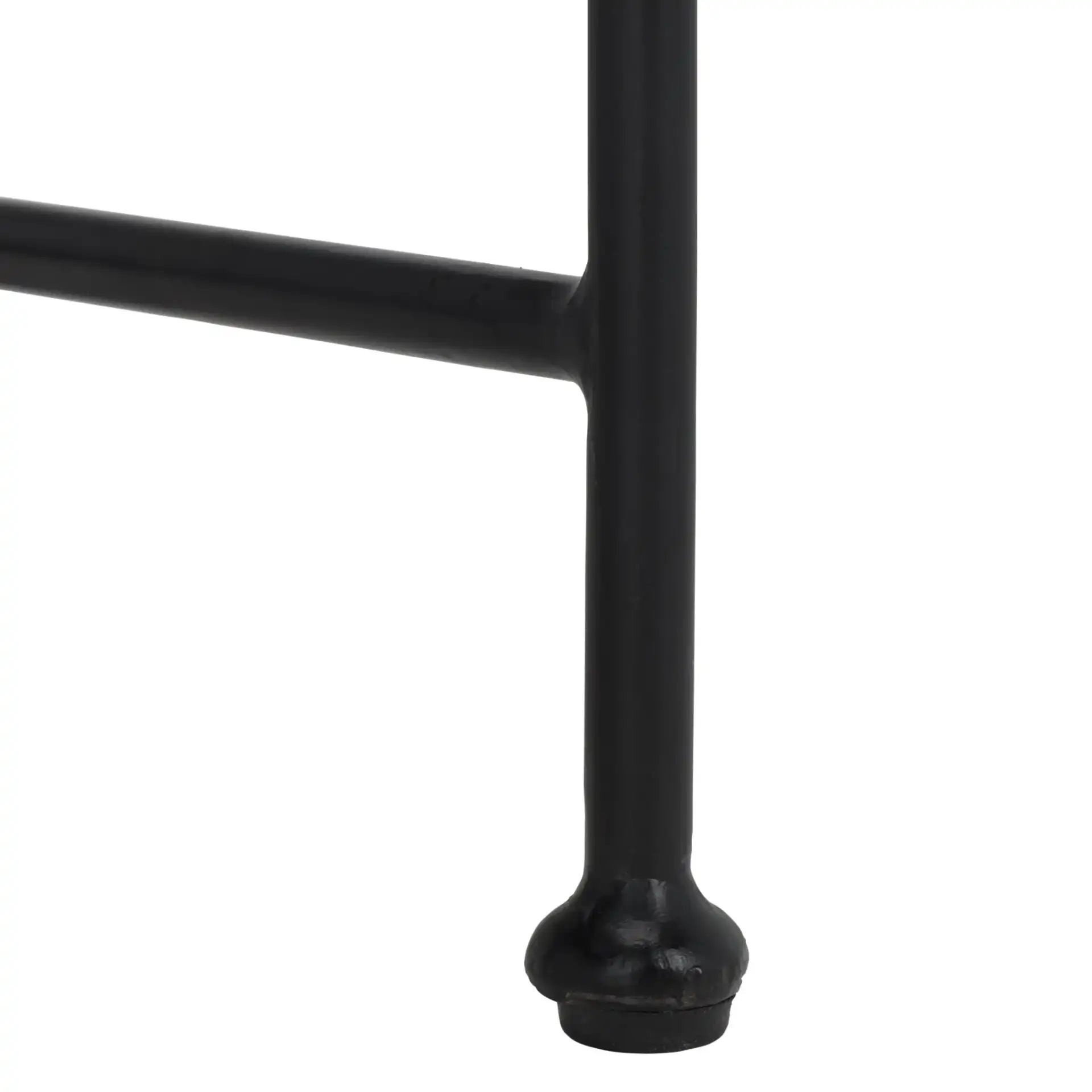 Amelina Ceramic Console Table in Gray / Black, detail view