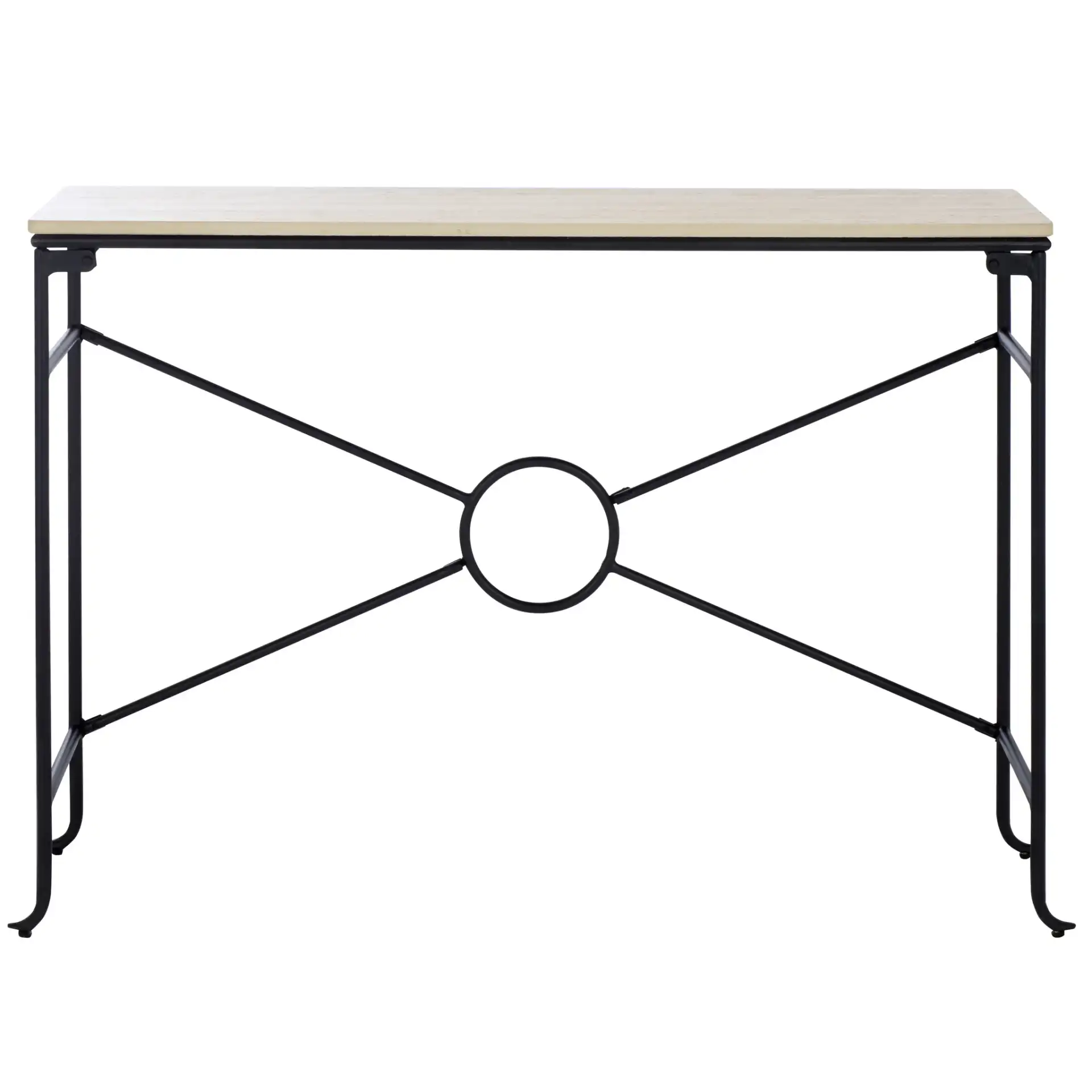 Lenin Ceramic Console Table in Beige / Black, detail view