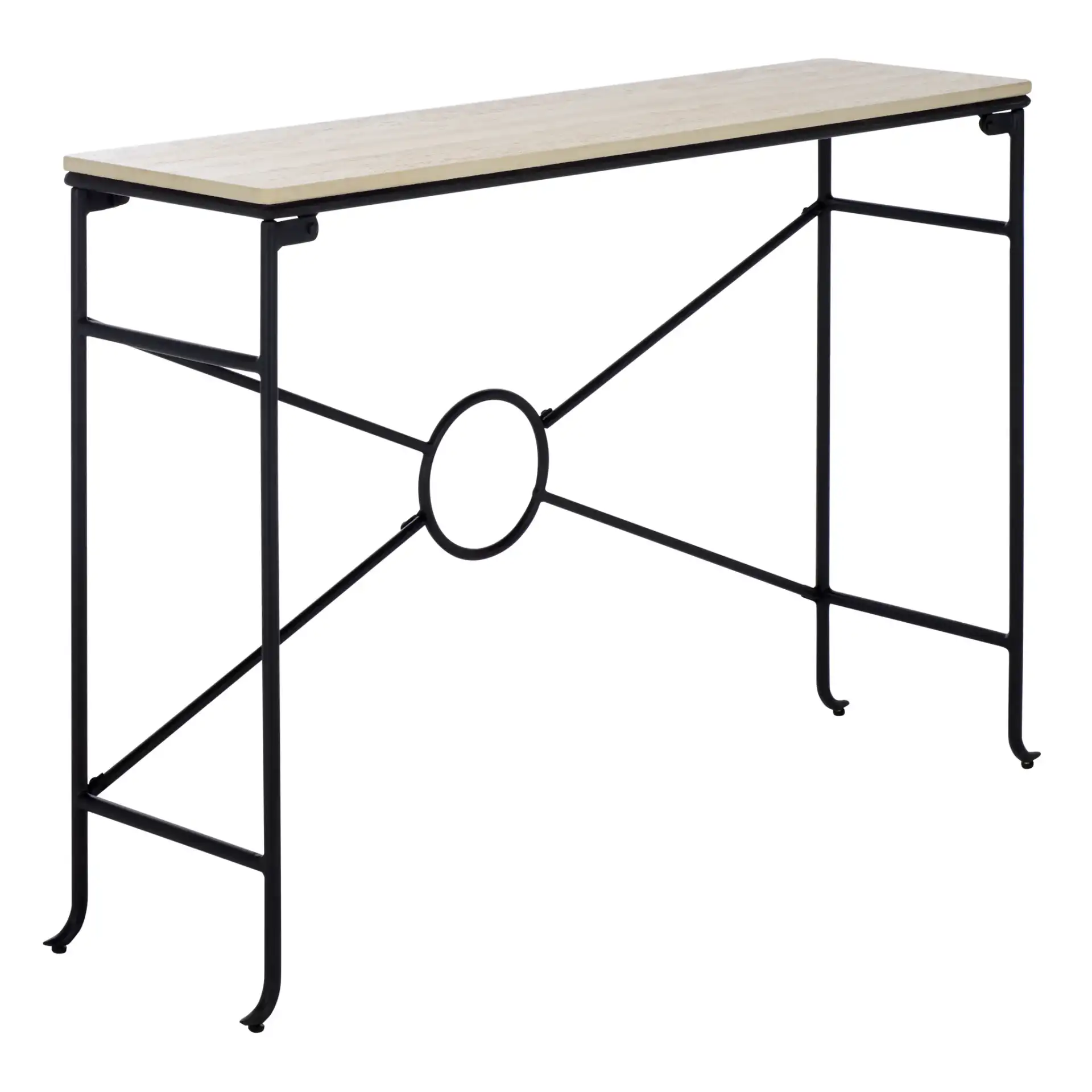 Lenin Ceramic Console Table in Beige / Black, detail view