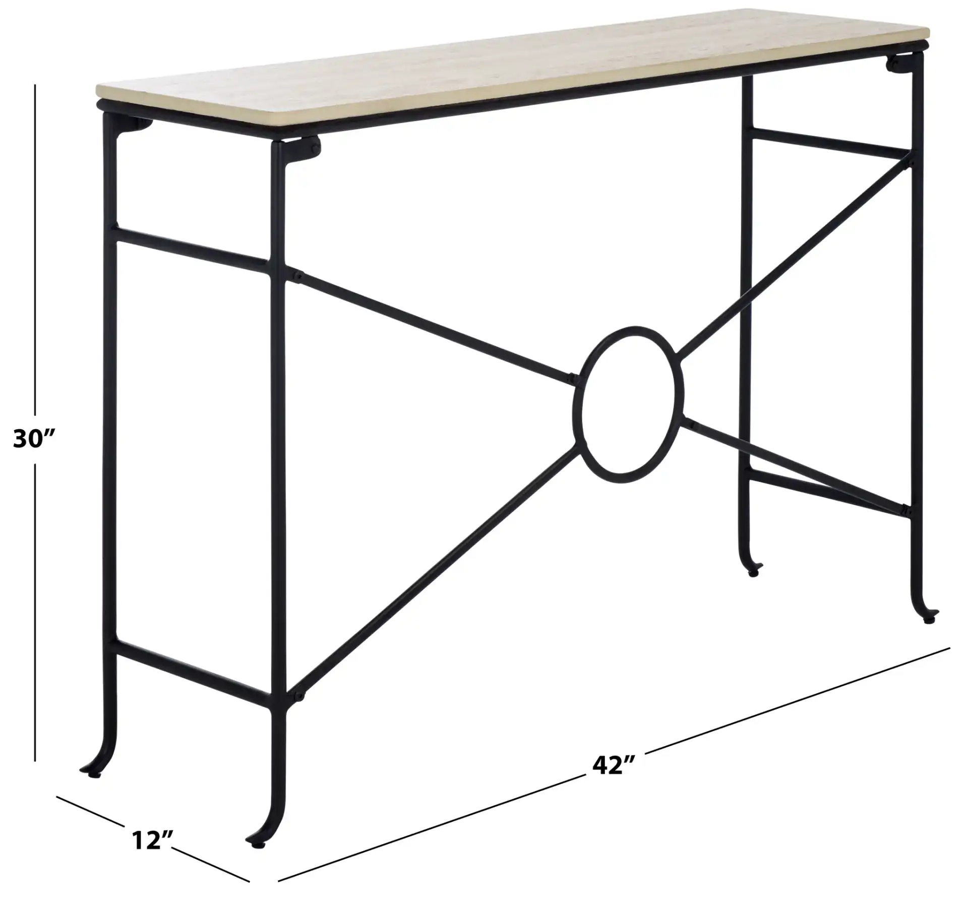 Lenin Ceramic Console Table in Beige / Black, detail view