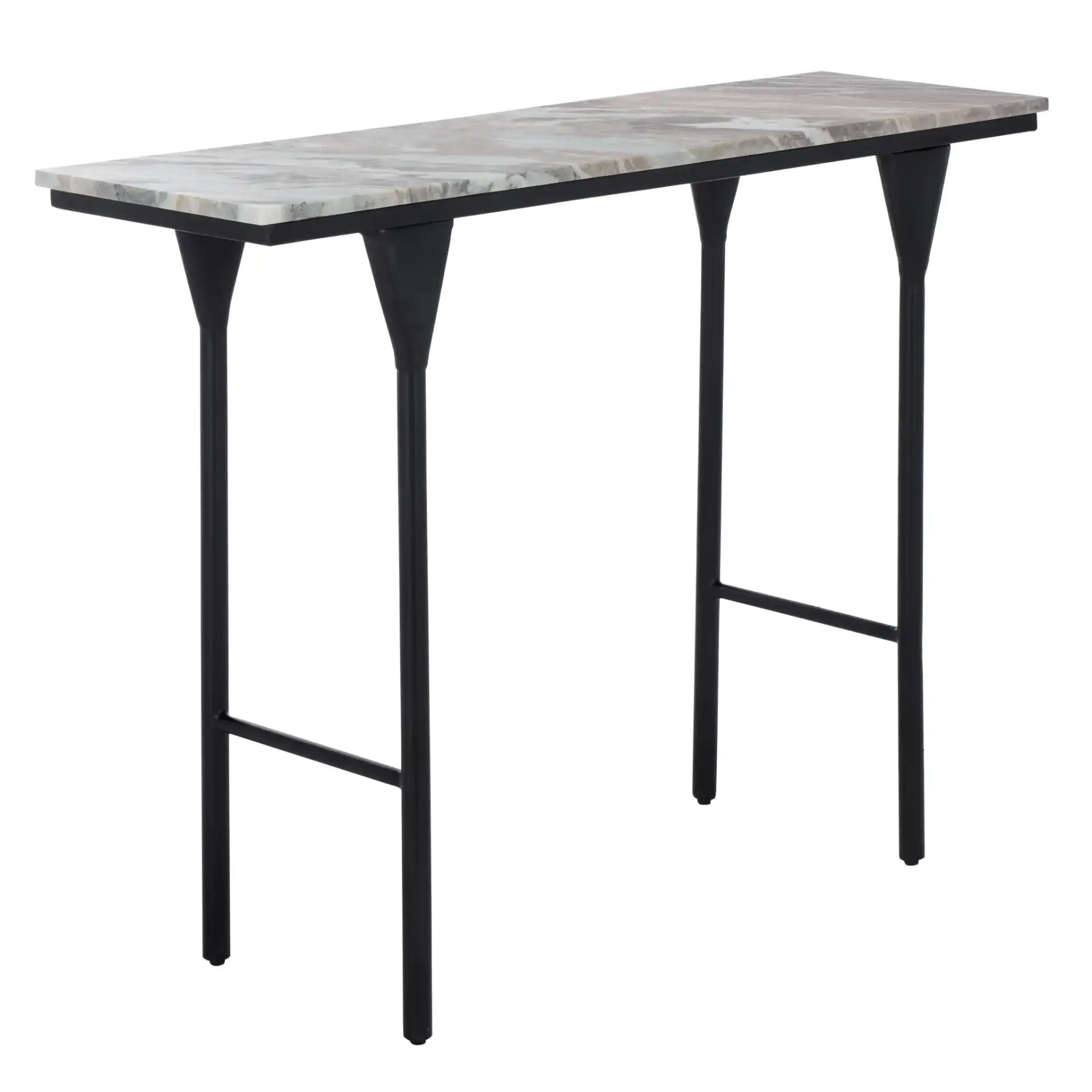Frederick Marble Console Table in Brown Gray / Black, detail view