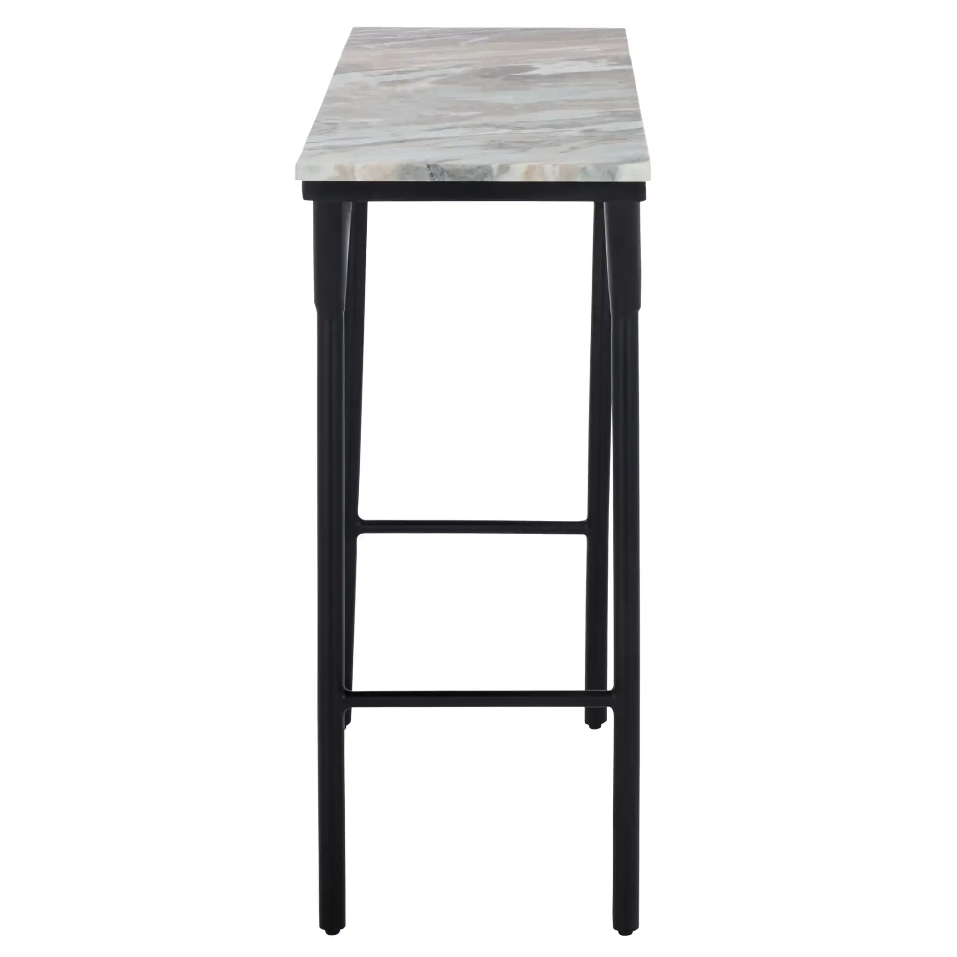 Frederick Marble Console Table in Brown Gray / Black, detail view