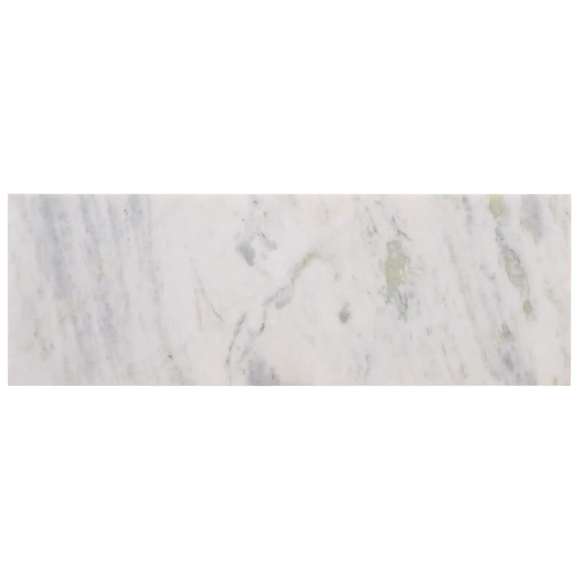 Zemfira Marble Console Table in White / Natural, detail view