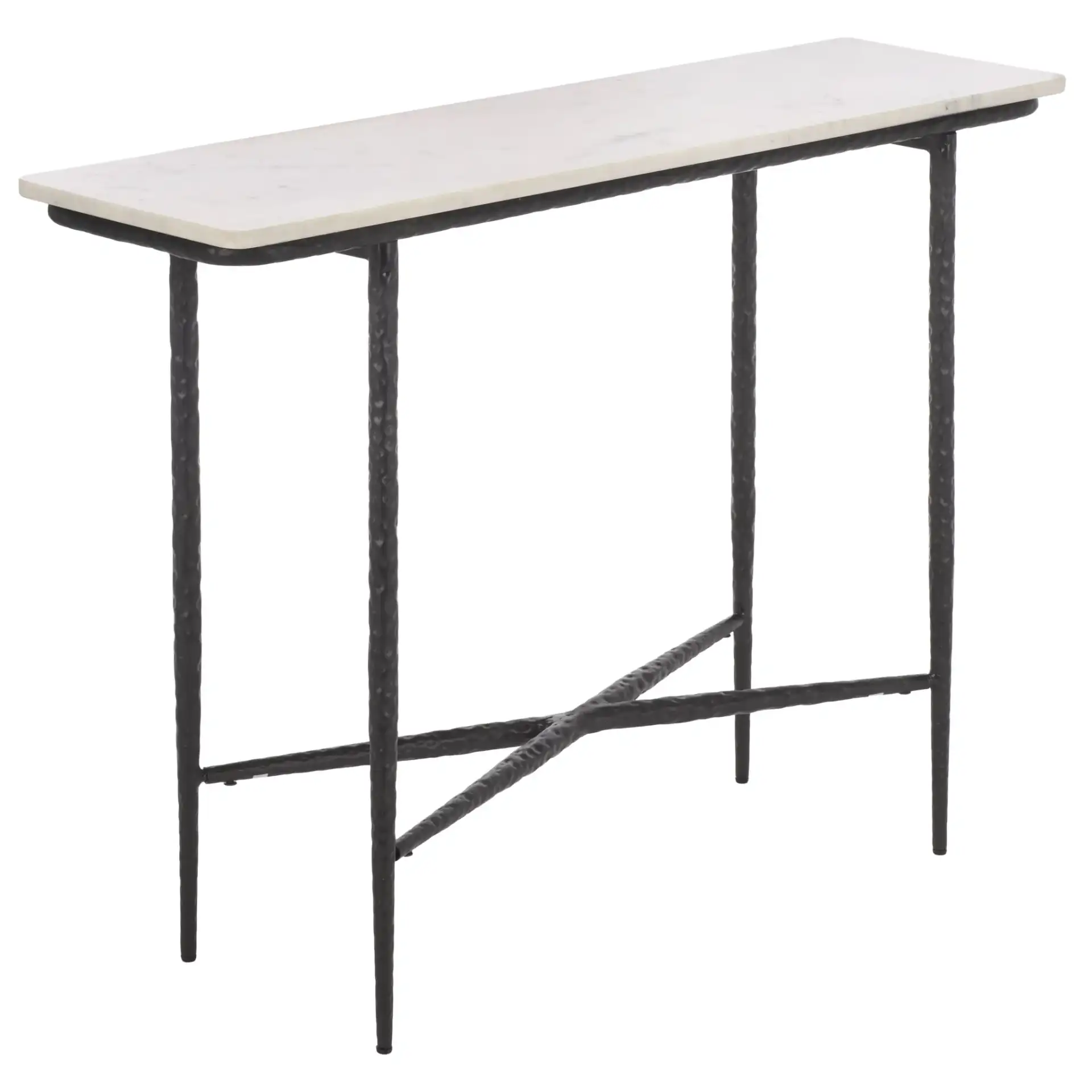 Raisa Marble Console Table in White / Black, detail view