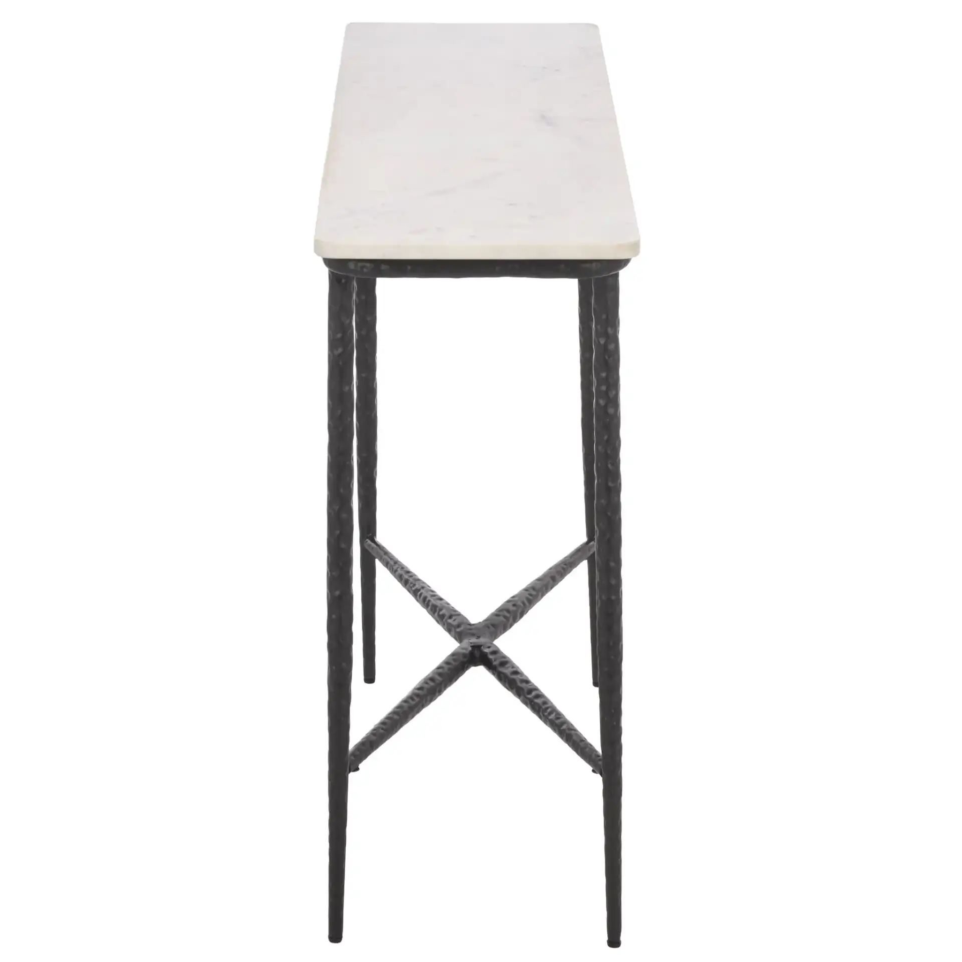 Raisa Marble Console Table in White / Black, detail view