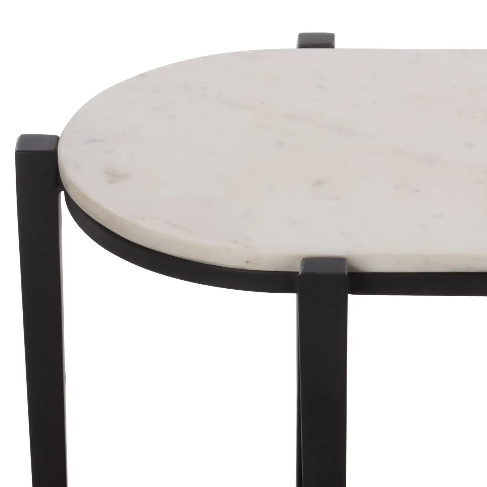 Shani 2 Tiered Console Table in Black / Natural White in a styled room