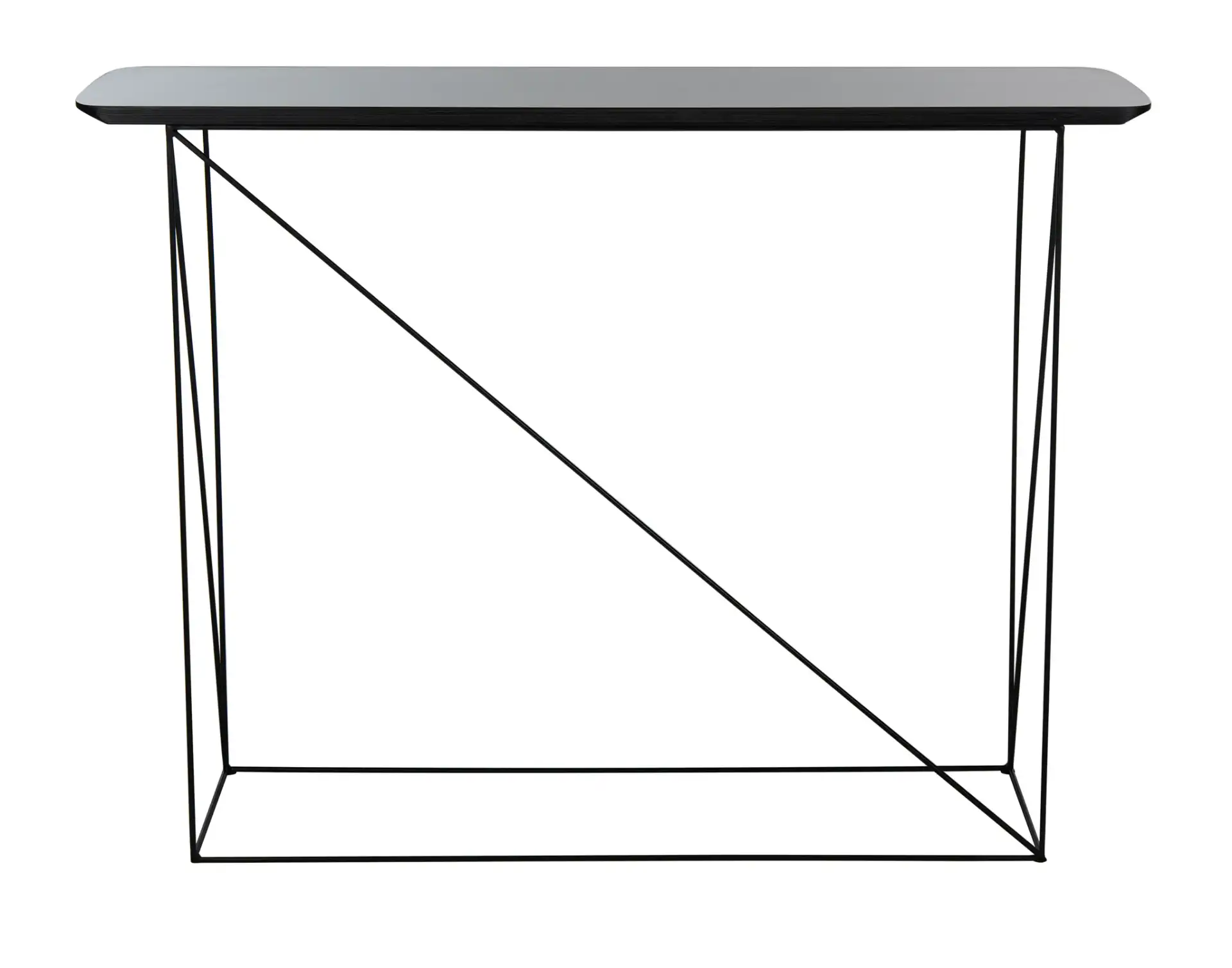 Rylee Rectangle Console Table in Dark Gray / Black, detail view