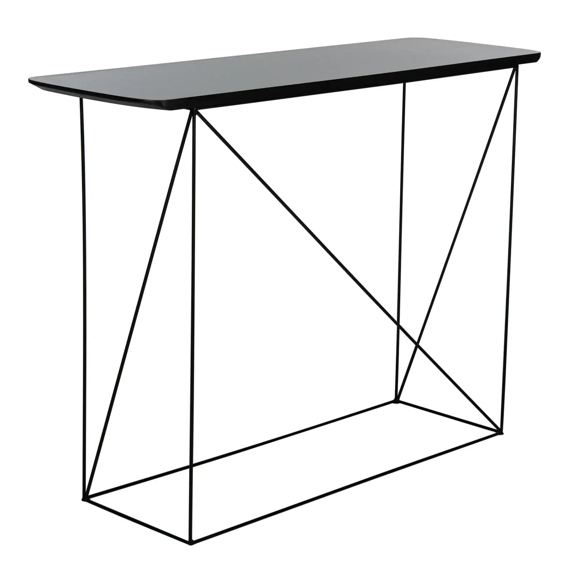 Rylee Rectangle Console Table in Dark Gray / Black, detail view