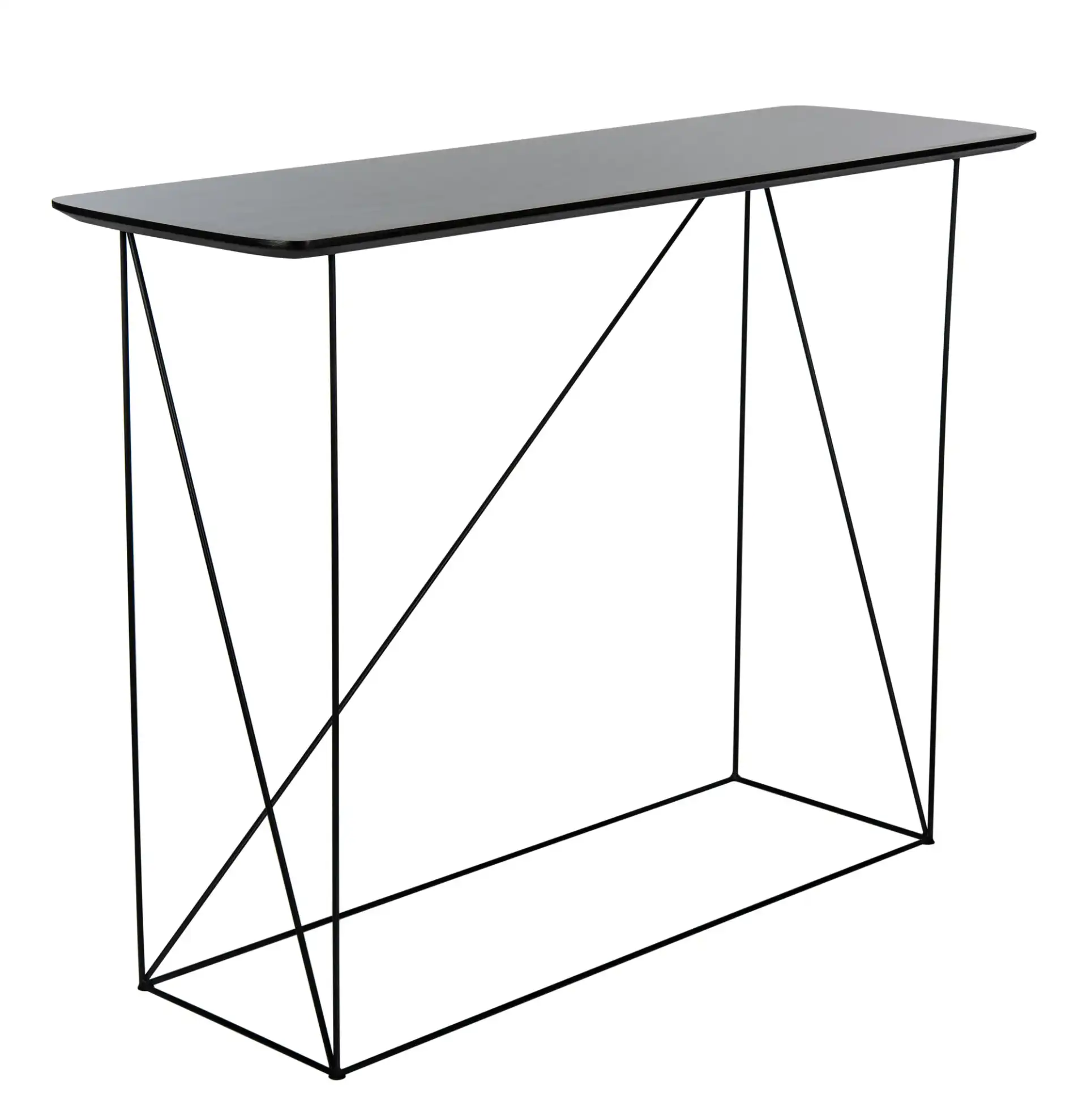 Rylee Rectangle Console Table in Dark Gray / Black, detail view