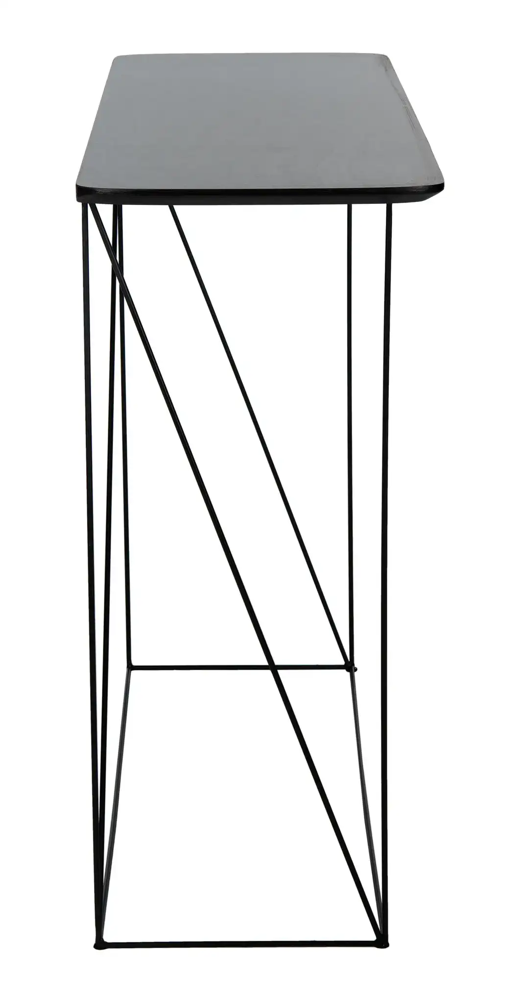 Rylee Rectangle Console Table in Dark Gray / Black, detail view
