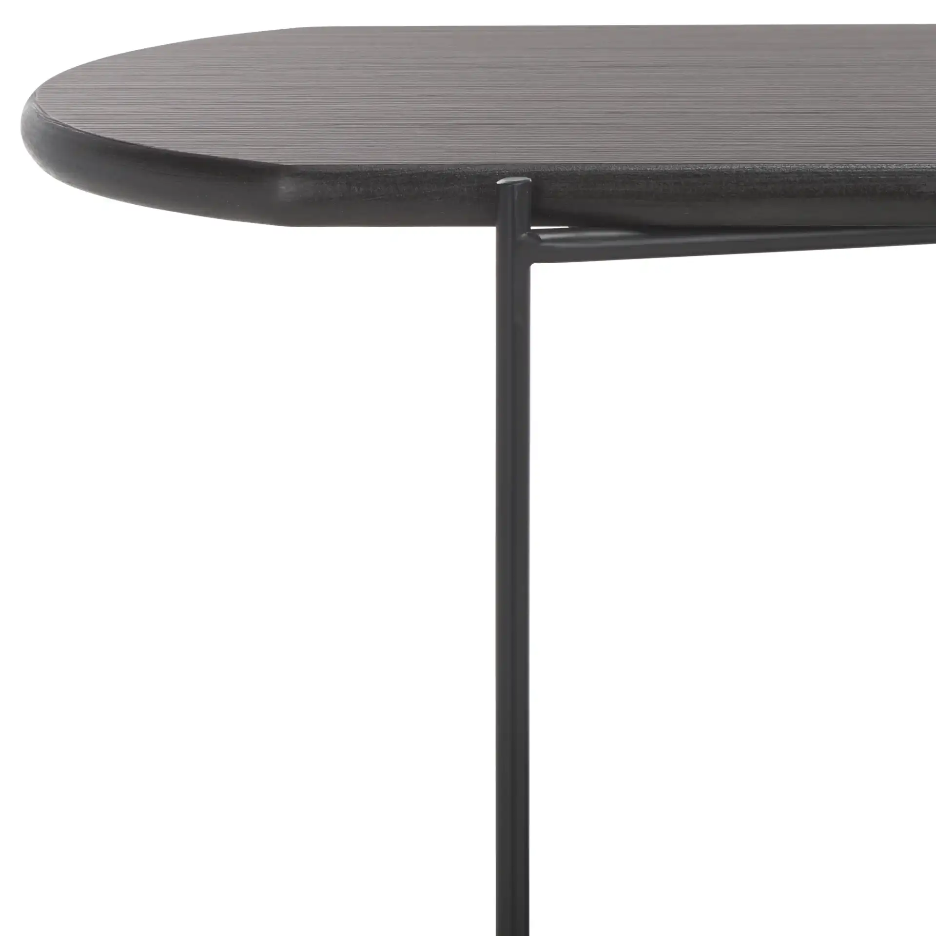 Marlee Console Table in Dark Gray Oak / Black in a styled room