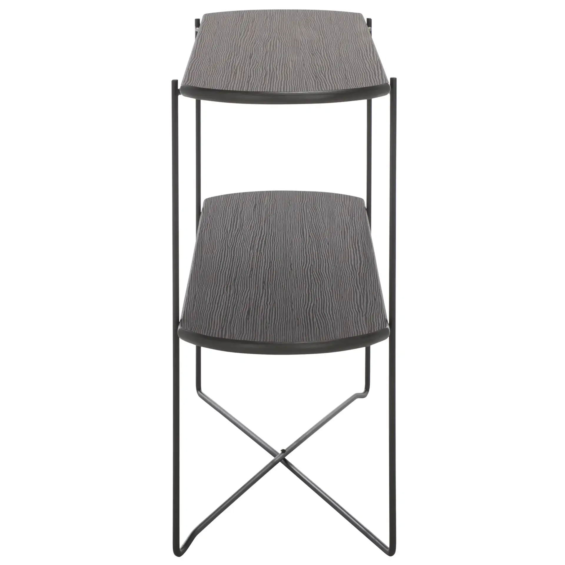 Marlee Console Table in Dark Gray Oak / Black, detail view