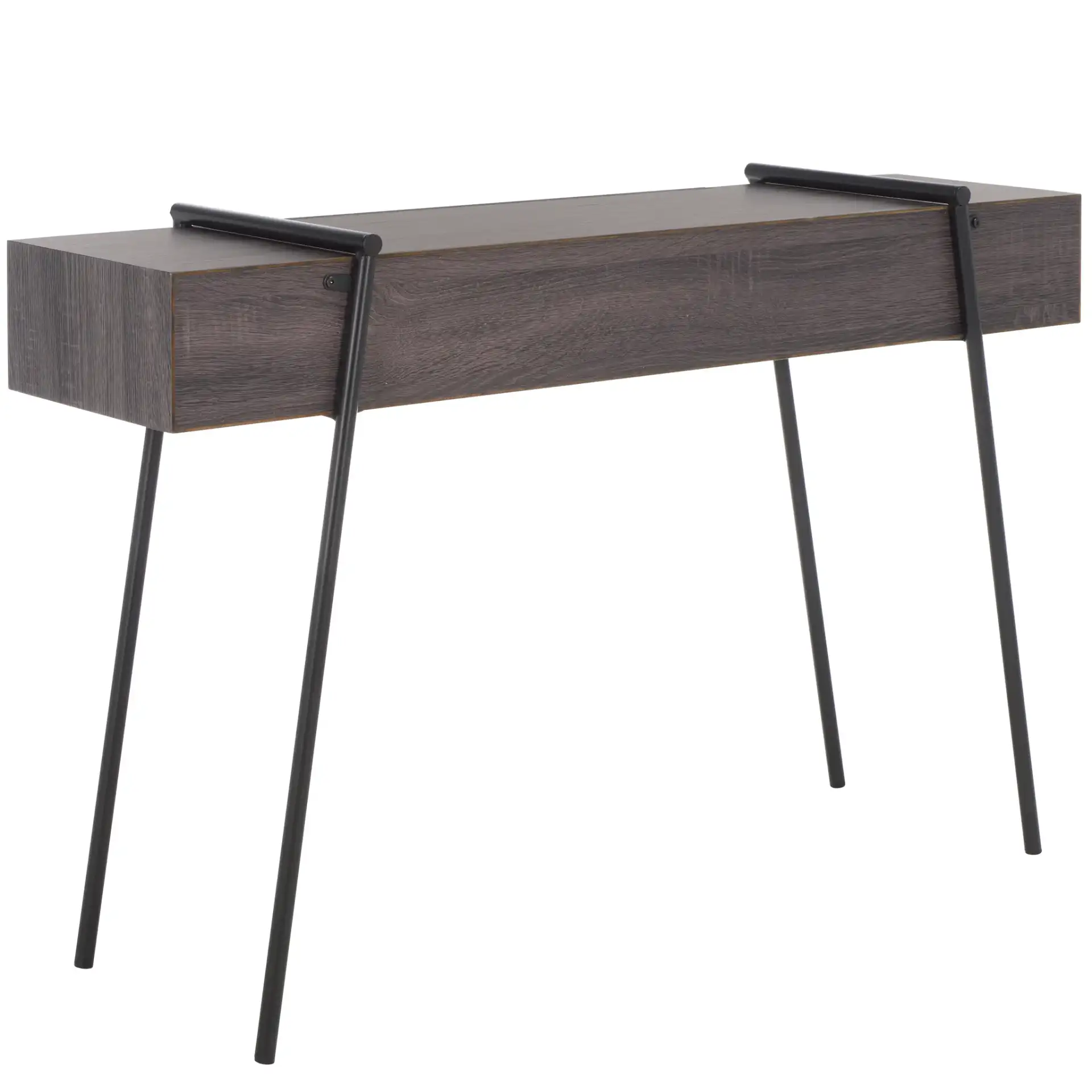 Margaux Console Table in Dark Gray Oak / Black, detail view