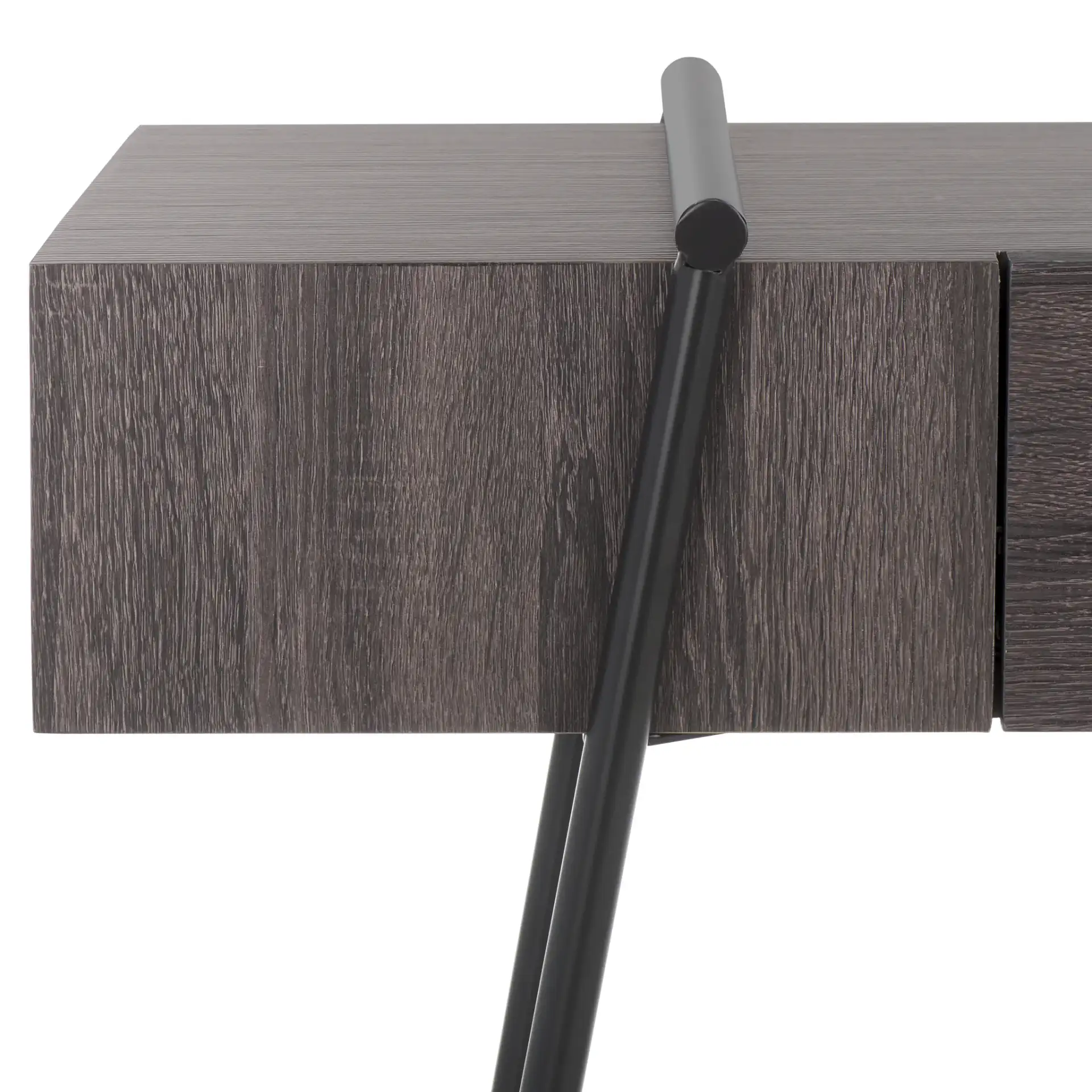 Margaux Console Table in Dark Gray Oak / Black in a styled room
