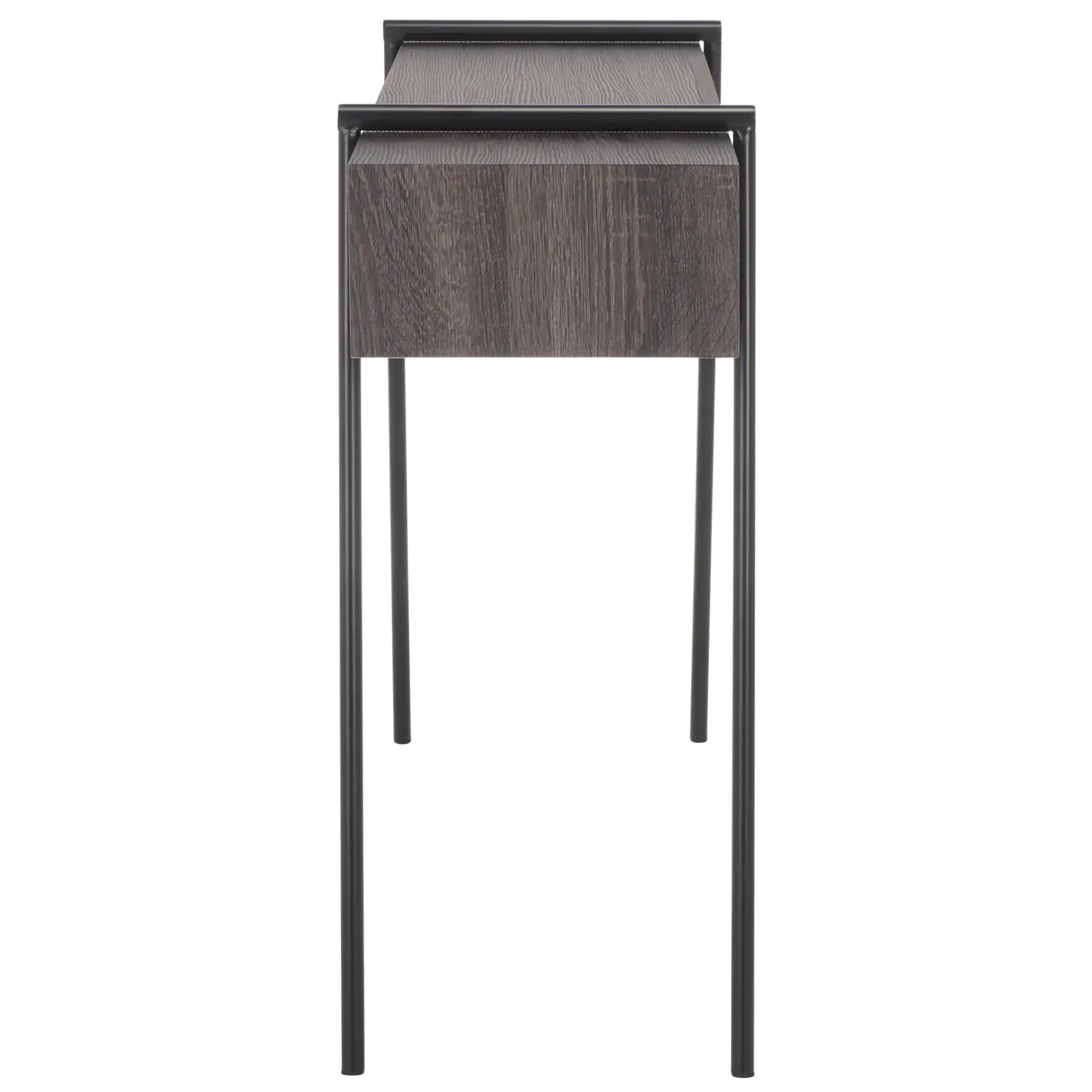 Margaux Console Table in Dark Gray Oak / Black, detail view