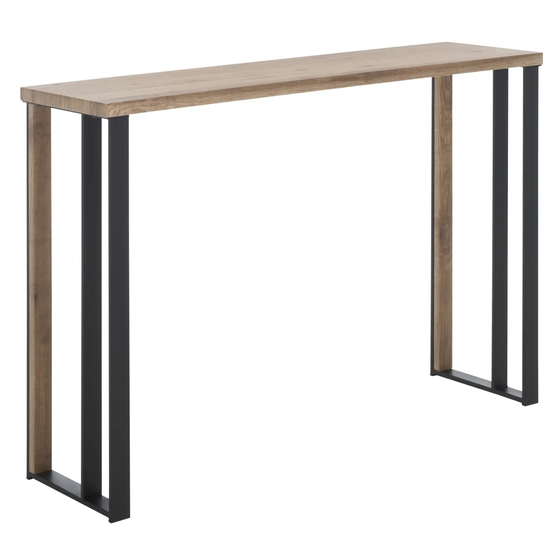 Carlino Console Table in Light Brown / Black, detail view