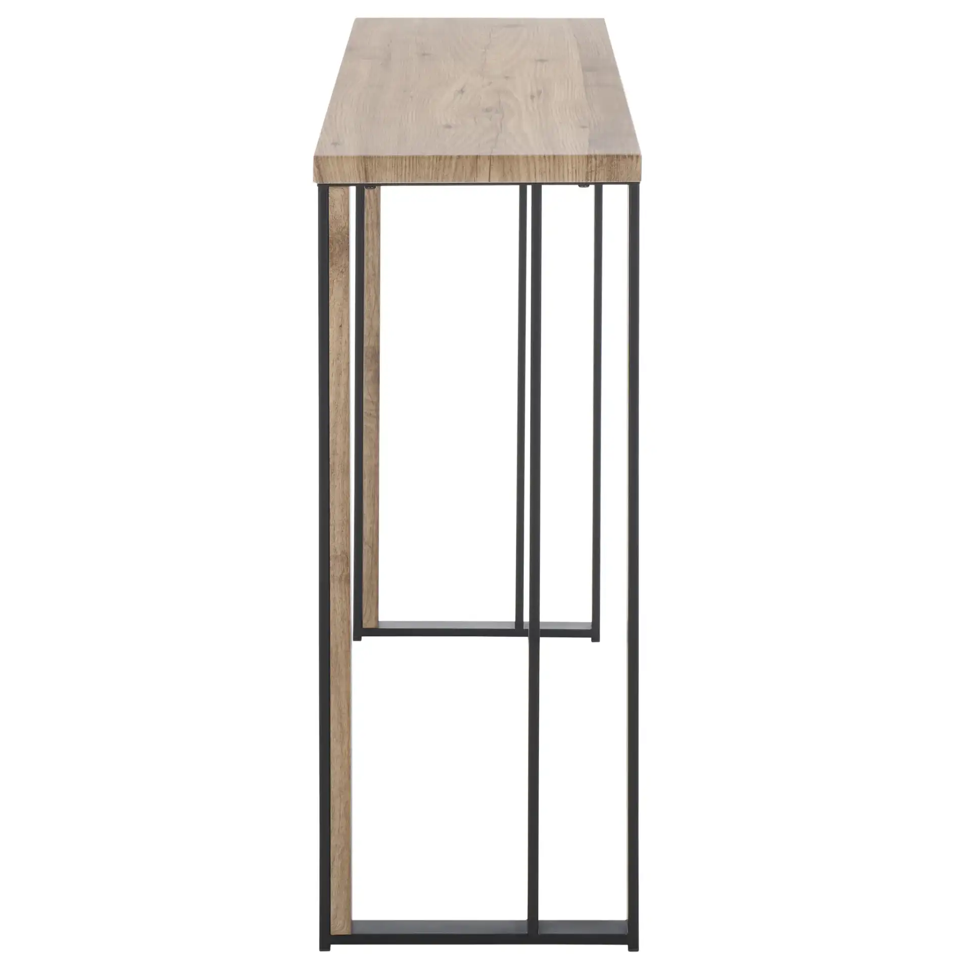 Carlino Console Table in Light Brown / Black, detail view
