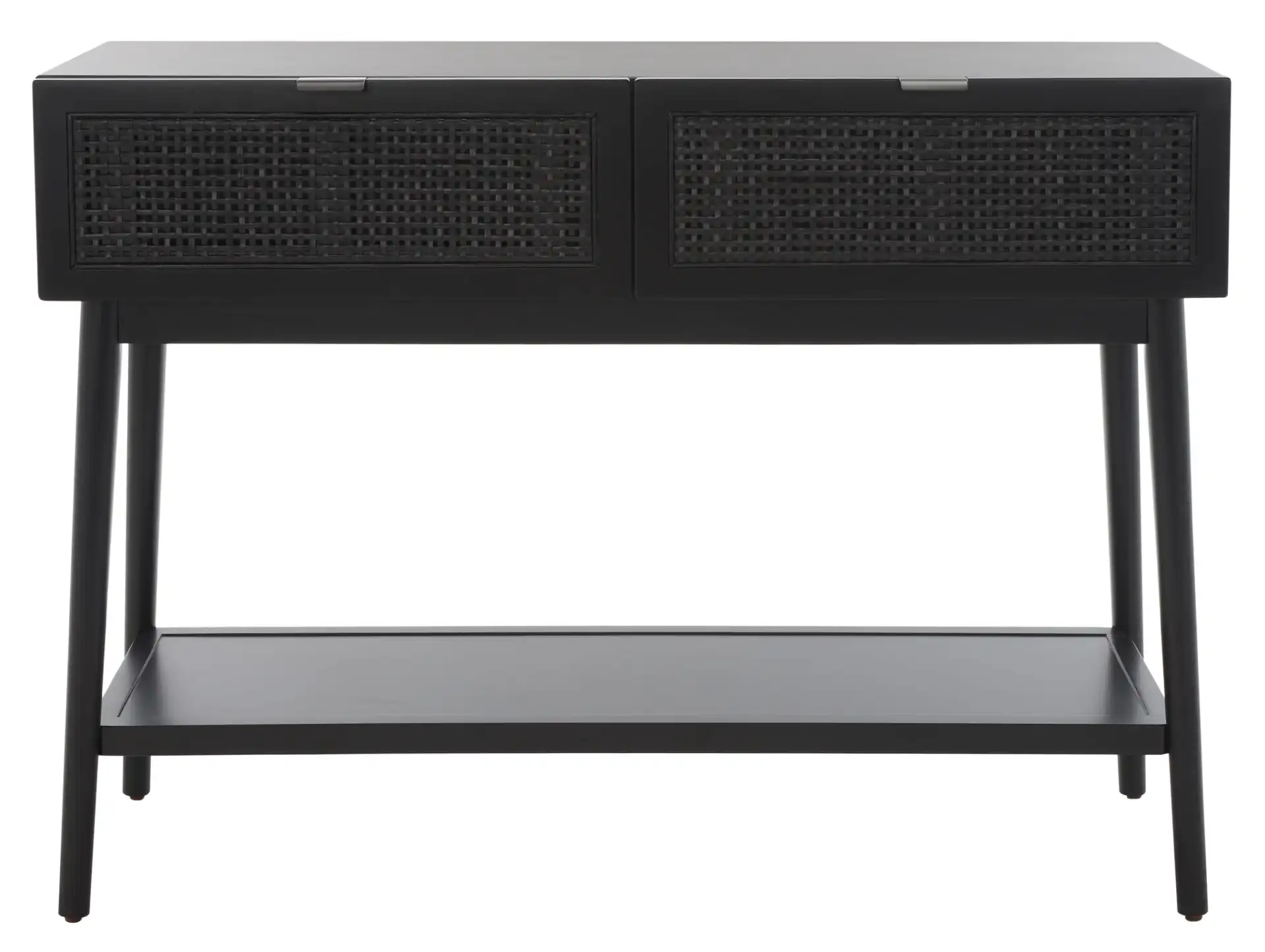Baisley Two-Drawer Rattan Console in Black