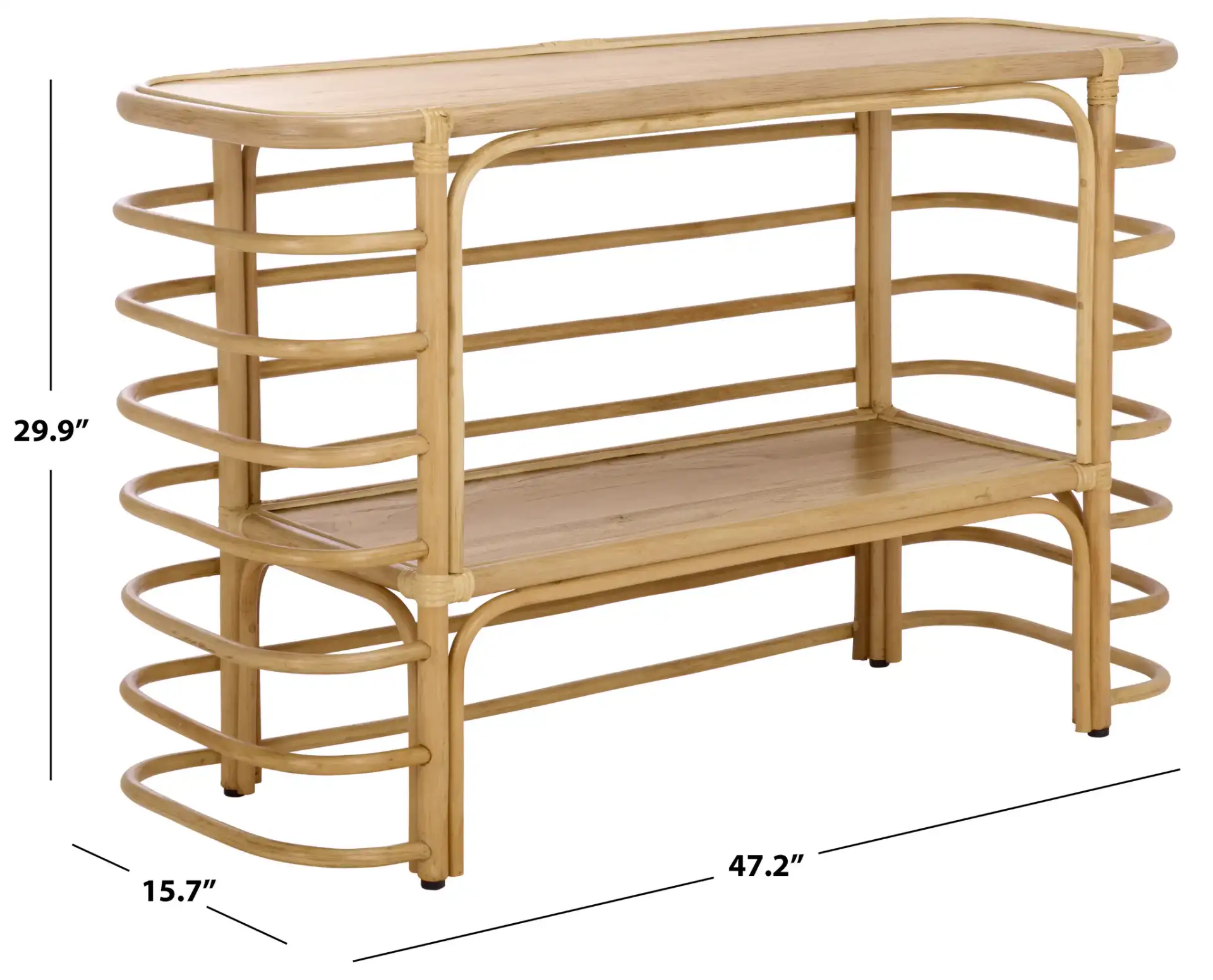 Maestro Console Table in Natural, detail view
