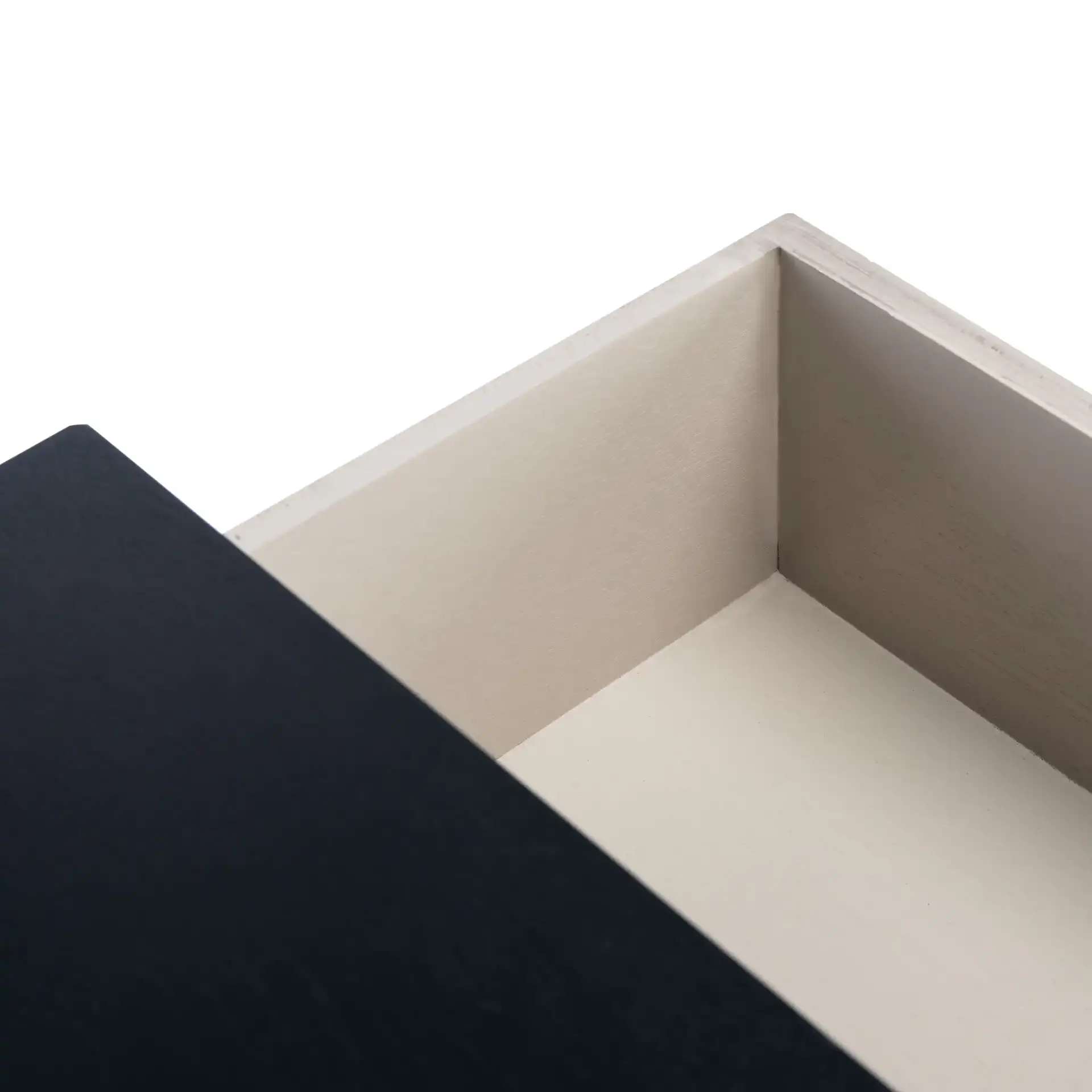 Ajana Two-Drawer Console Table in Black / Greige in a styled room