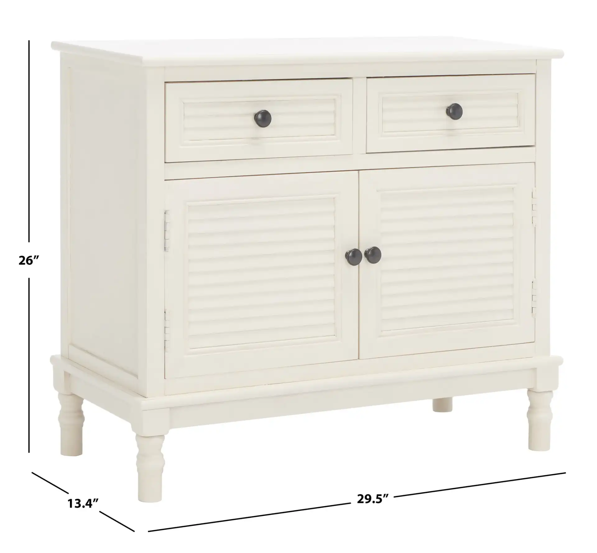 Tate Two-Drawer Two-Door Sideboard in Greige, detail view