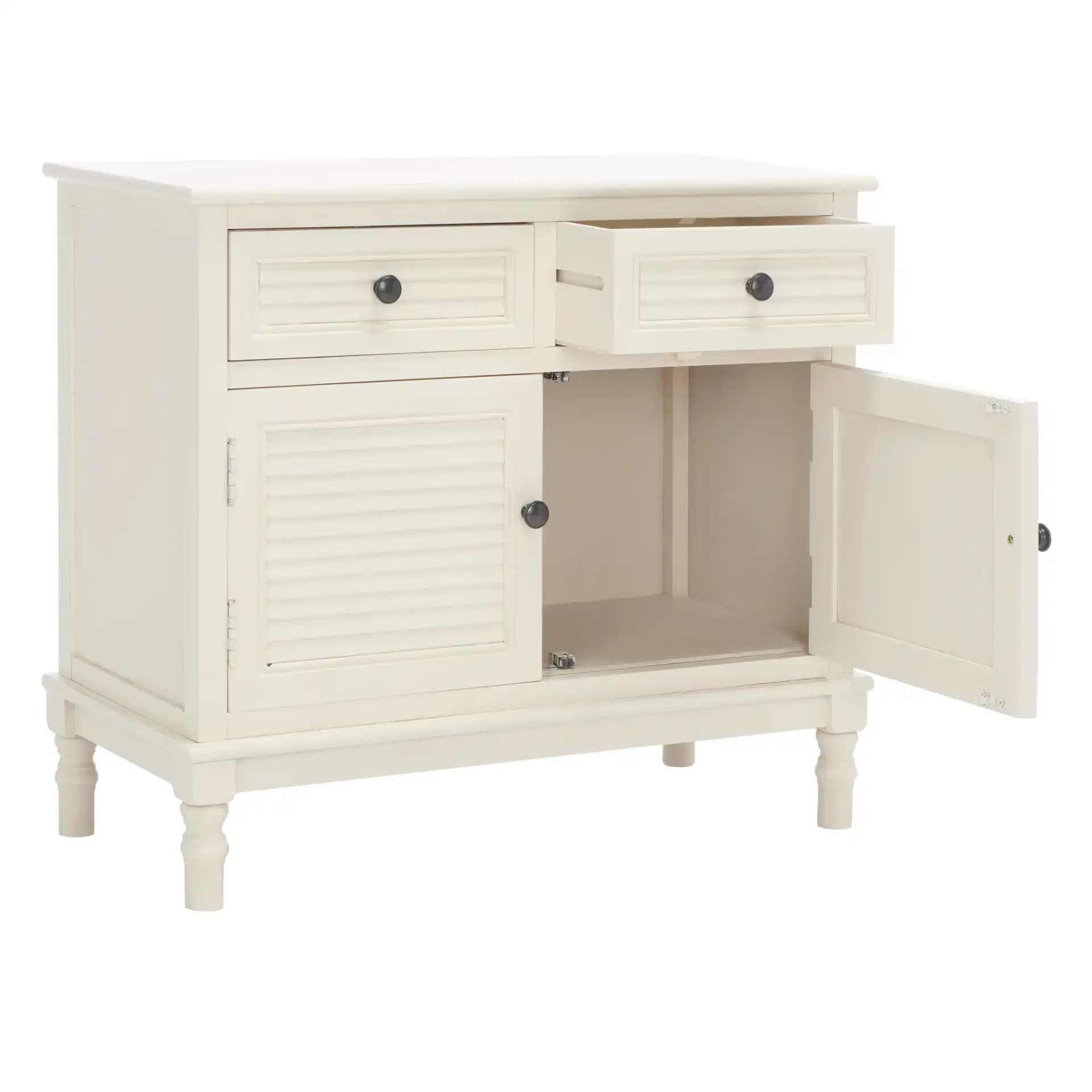 Tate Two-Drawer Two-Door Sideboard in Greige, detail view