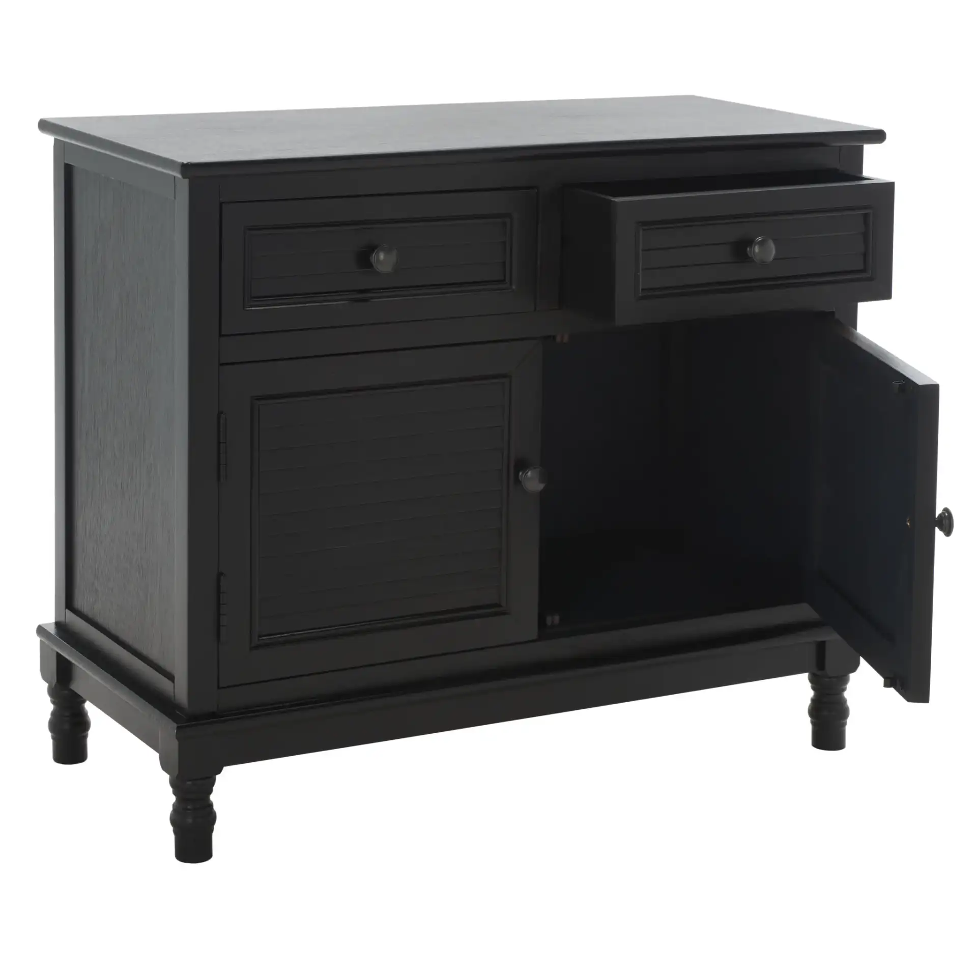 Tate Two-Drawer Two-Door Sideboard in Greige, detail view