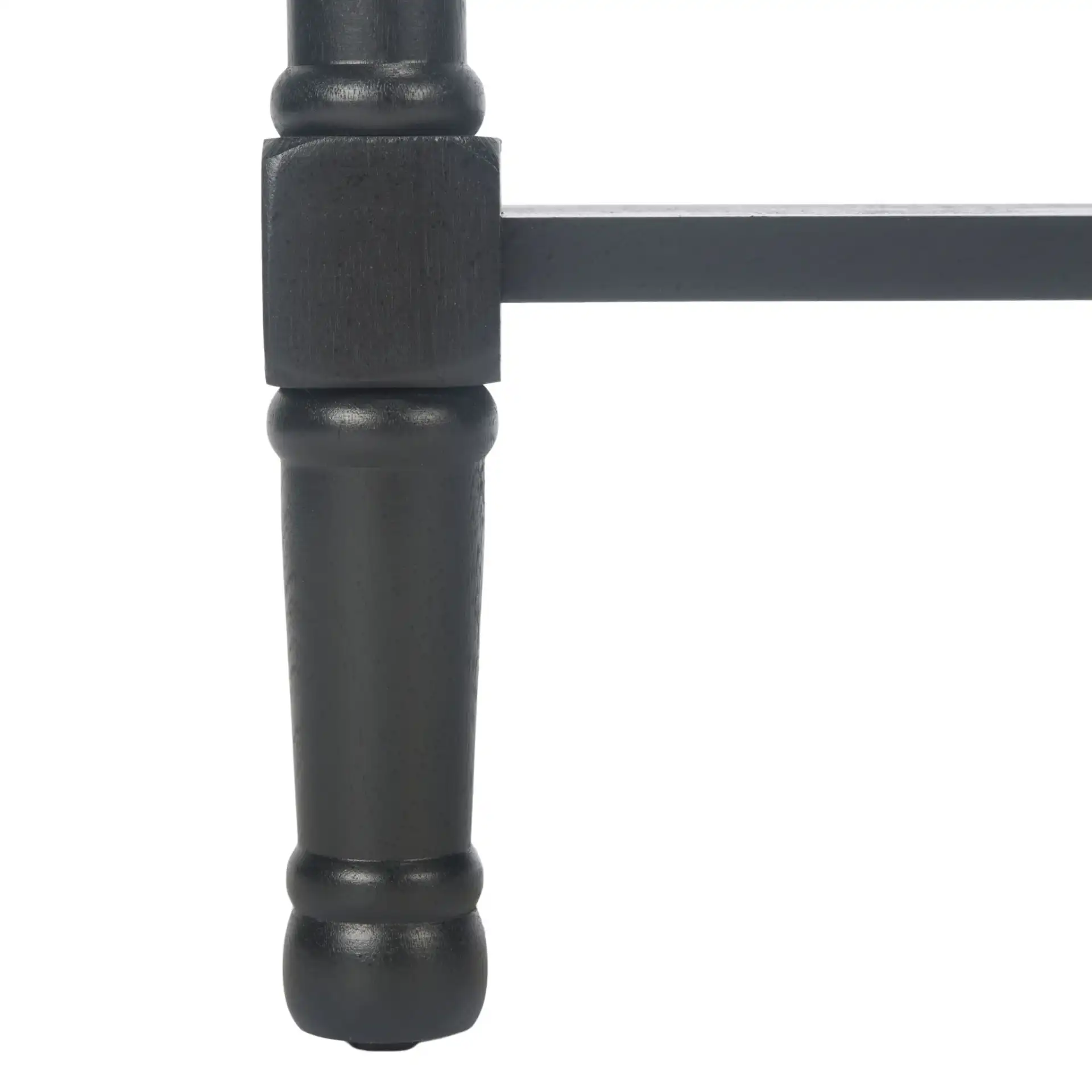 Haines Two-Drawer Console Table in Black, detail view