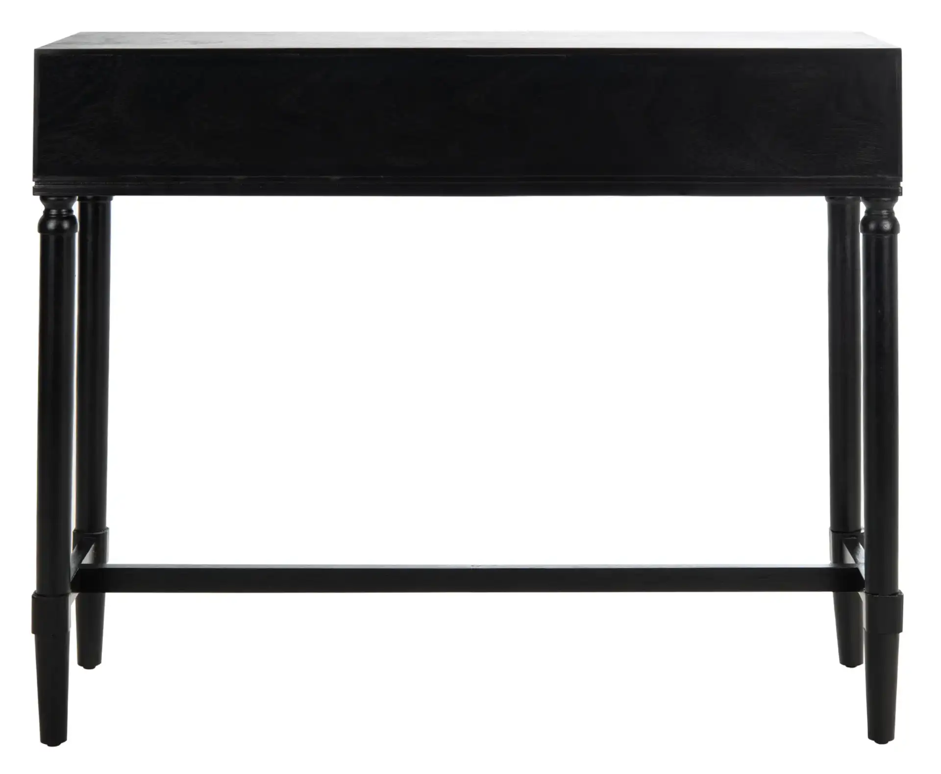 Aliyah Two-Drawer Console Table in Black, detail view