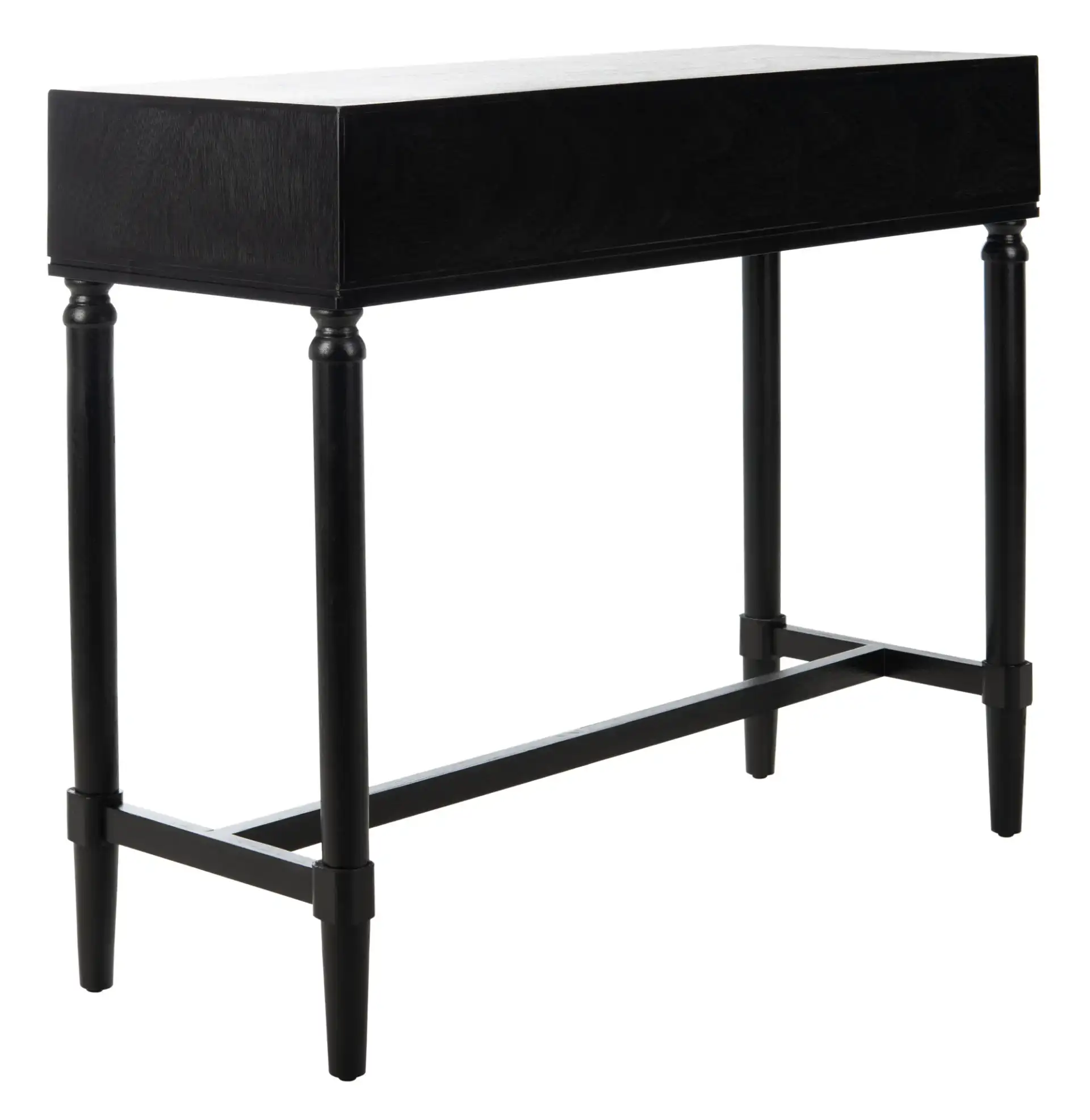 Aliyah Two-Drawer Console Table in Black, detail view
