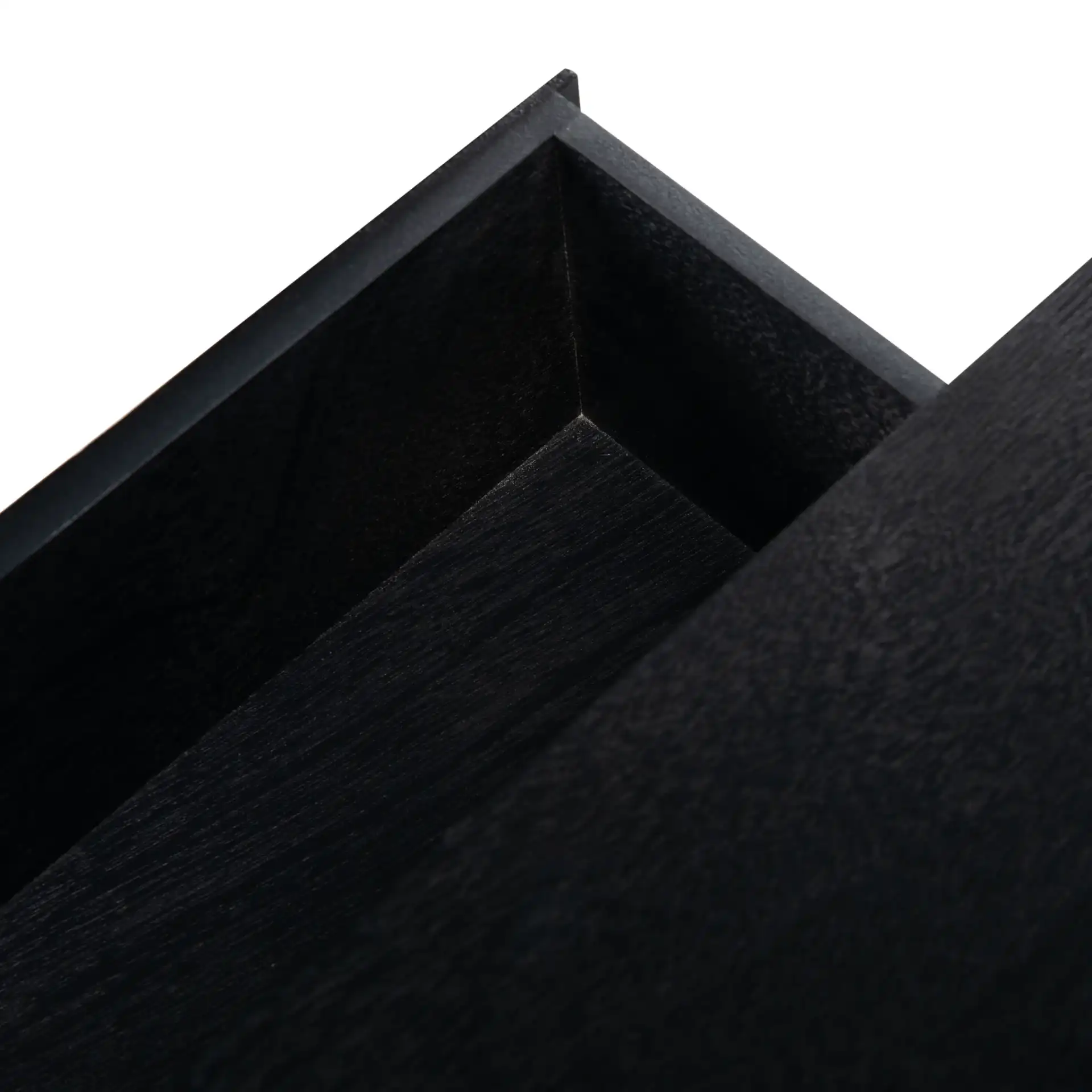 Aliyah Two-Drawer Console Table in Black in a styled room