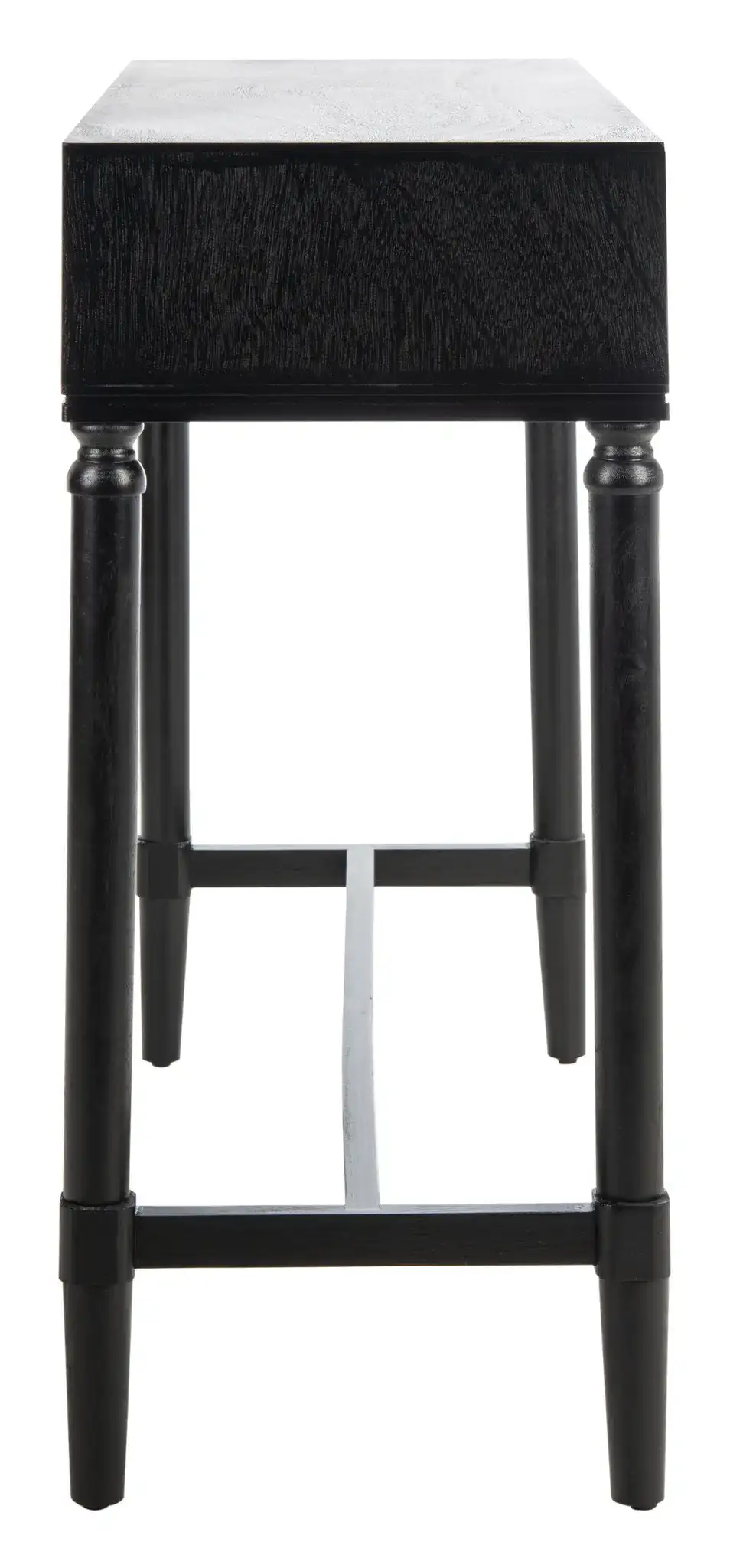 Aliyah Two-Drawer Console Table in Black, detail view