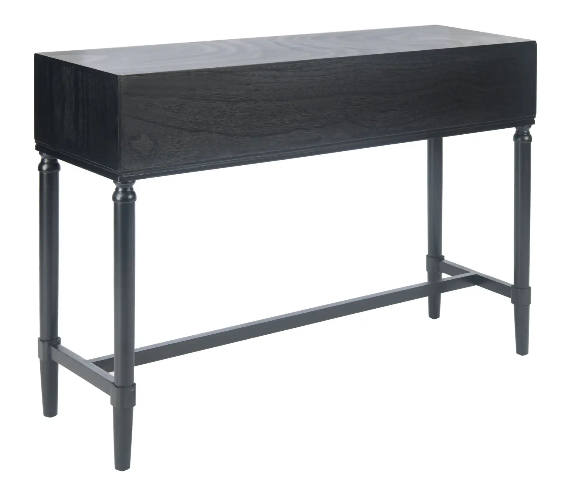 Aliyah Four-Drawer Console Table in Black, detail view