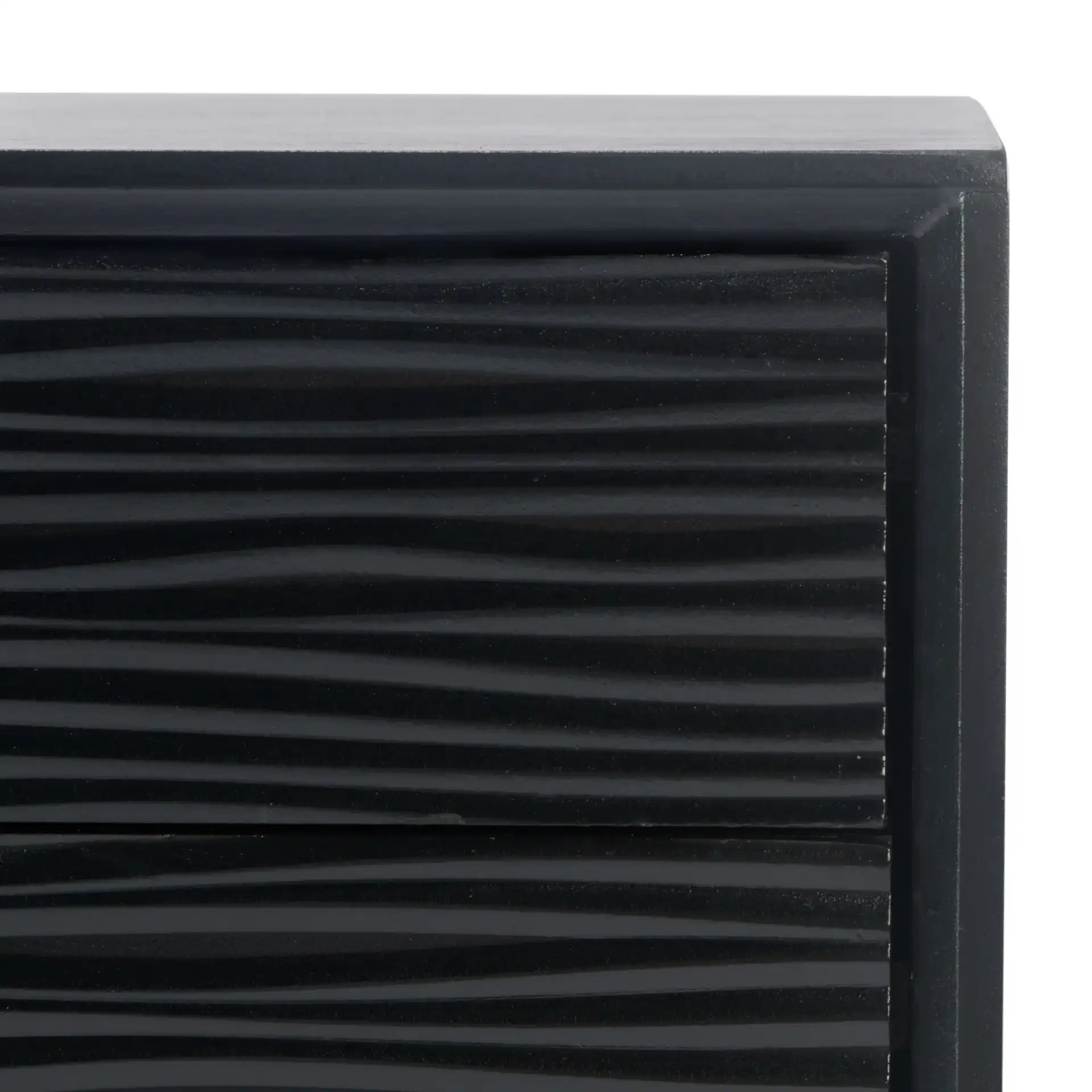 Aliyah Four-Drawer Console Table in Black in a styled room