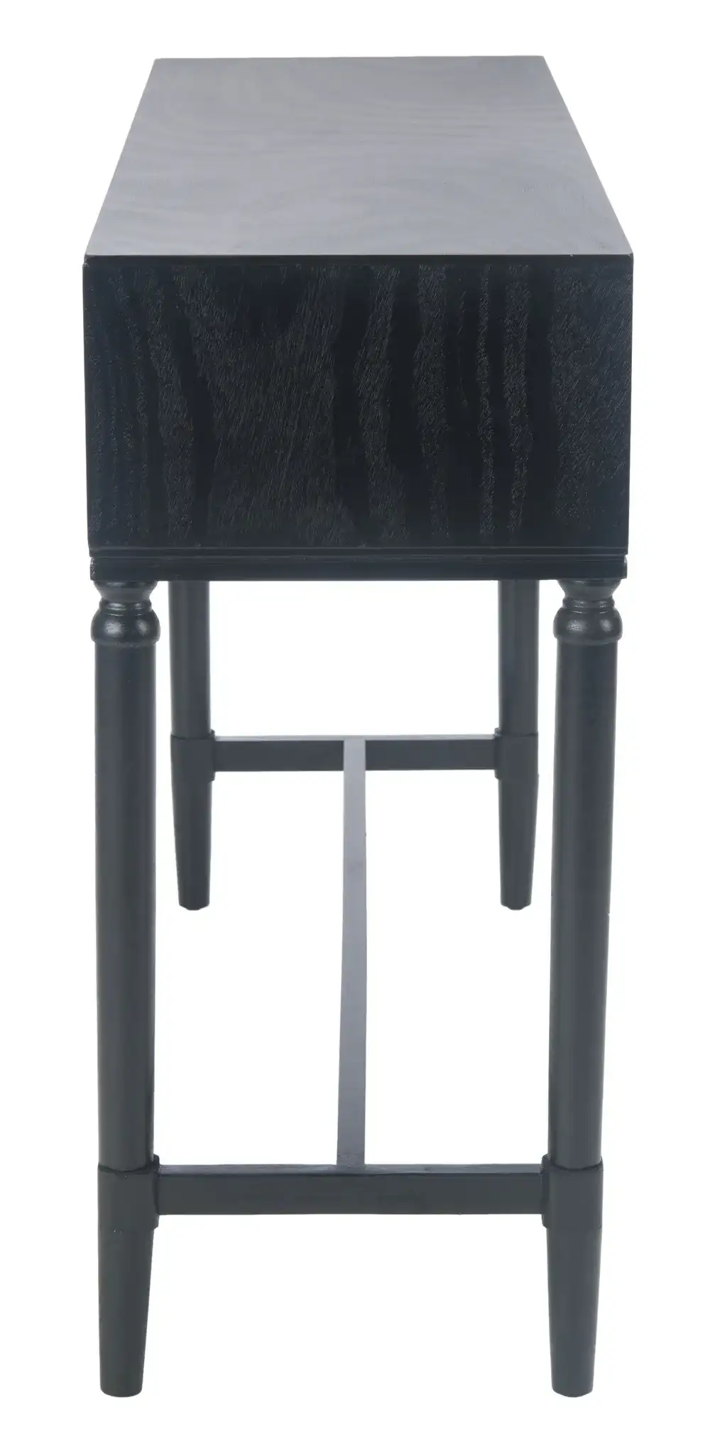 Aliyah Four-Drawer Console Table in Black, detail view
