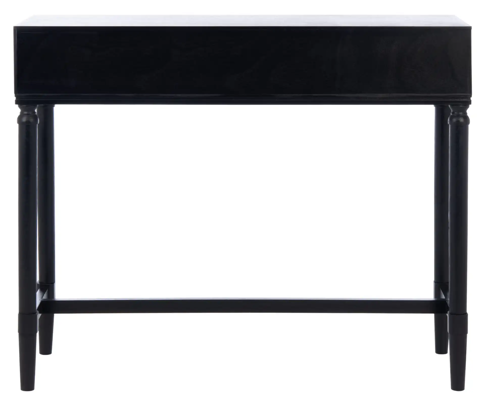 Estella Two-Drawer Console Table in Black, detail view