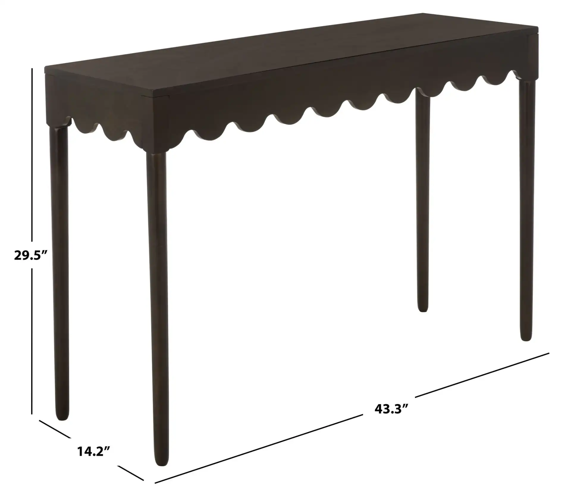 Neha Console Table in Dark Chocolate, detail view